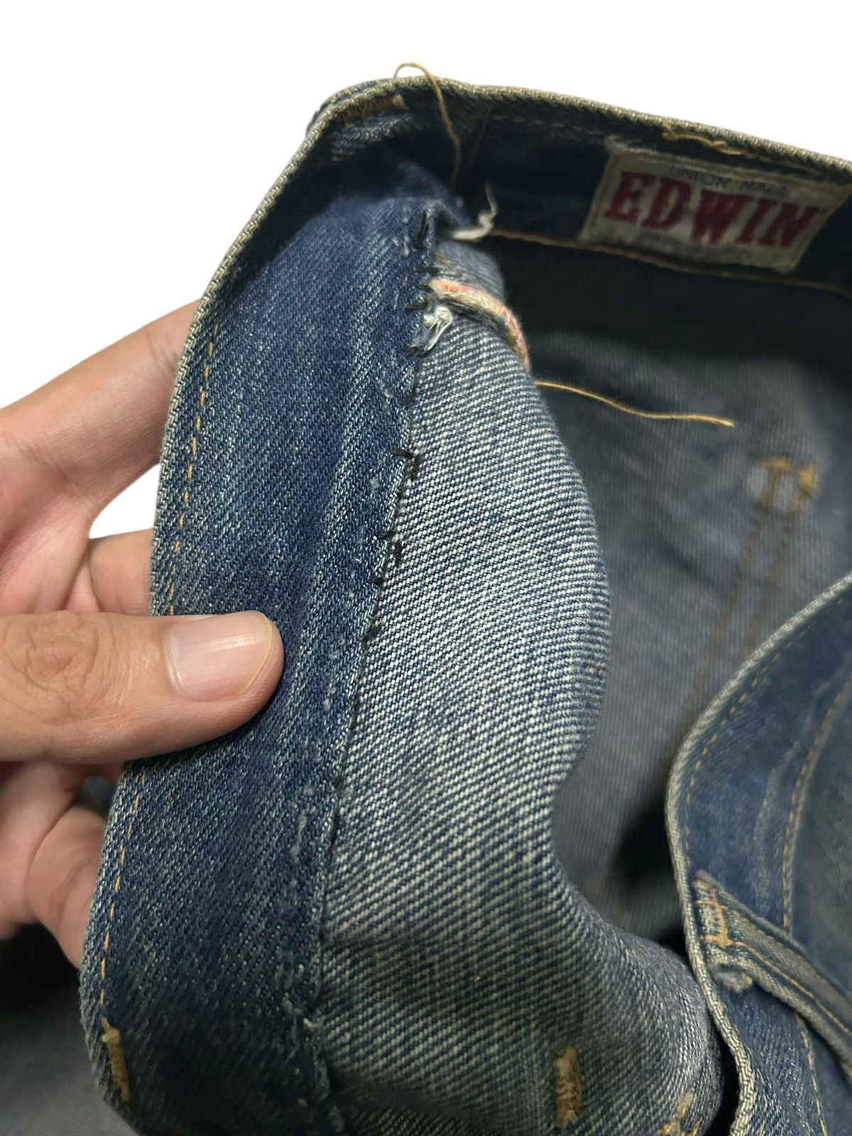 Japanese Brand × Kapital × Vintage Flare Edwin Vintage Made Usa distressed Denim Rare Design ☠️☠️ Size US 27 - 14 Thumbnail