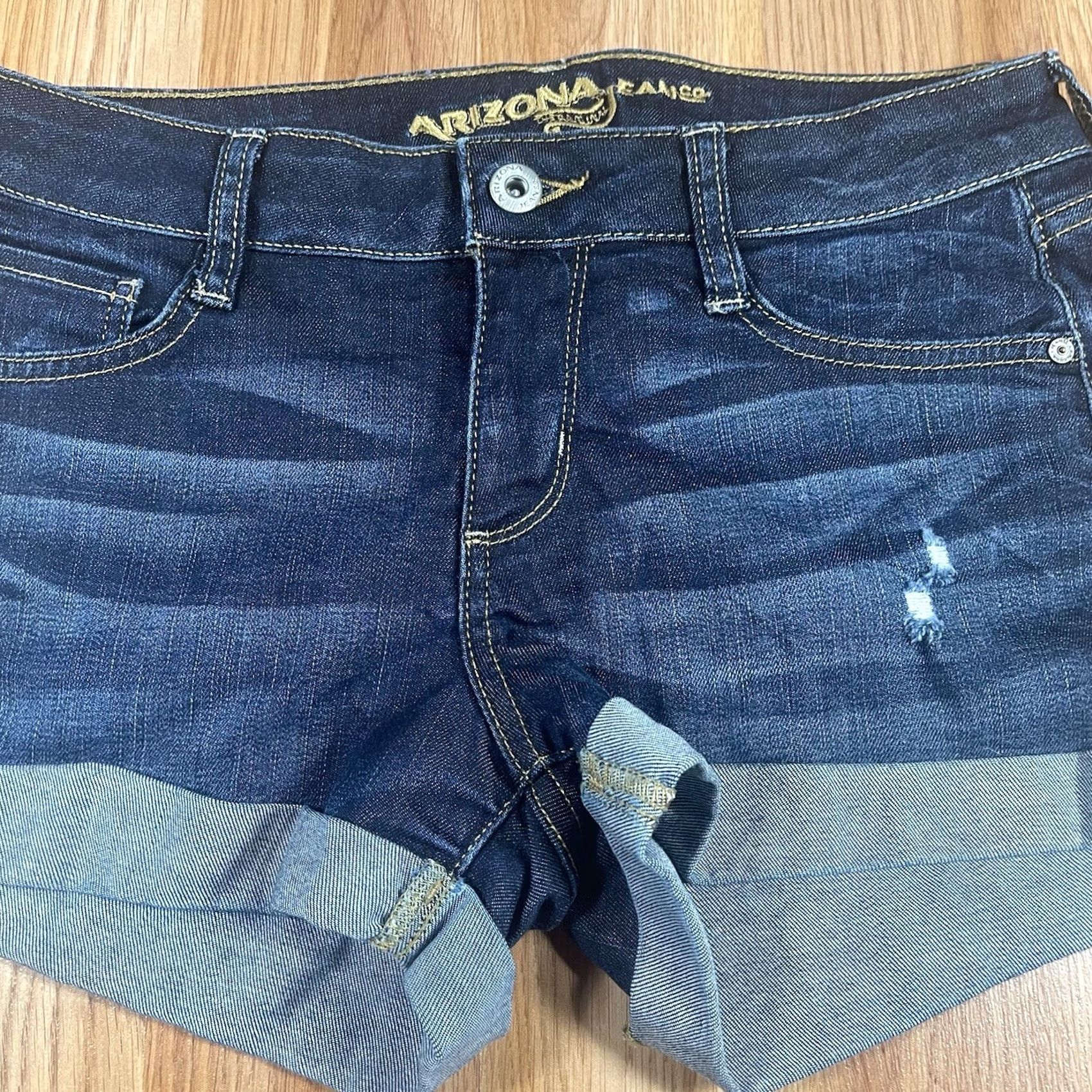 Vintage VINTAGE The Original Arizona Jeans Denim Shorts Womens 5 Stretch Flat Front Blue Jeans Womens Shorts Size 27" / US 4 / IT 40 - 2 Thumbnail