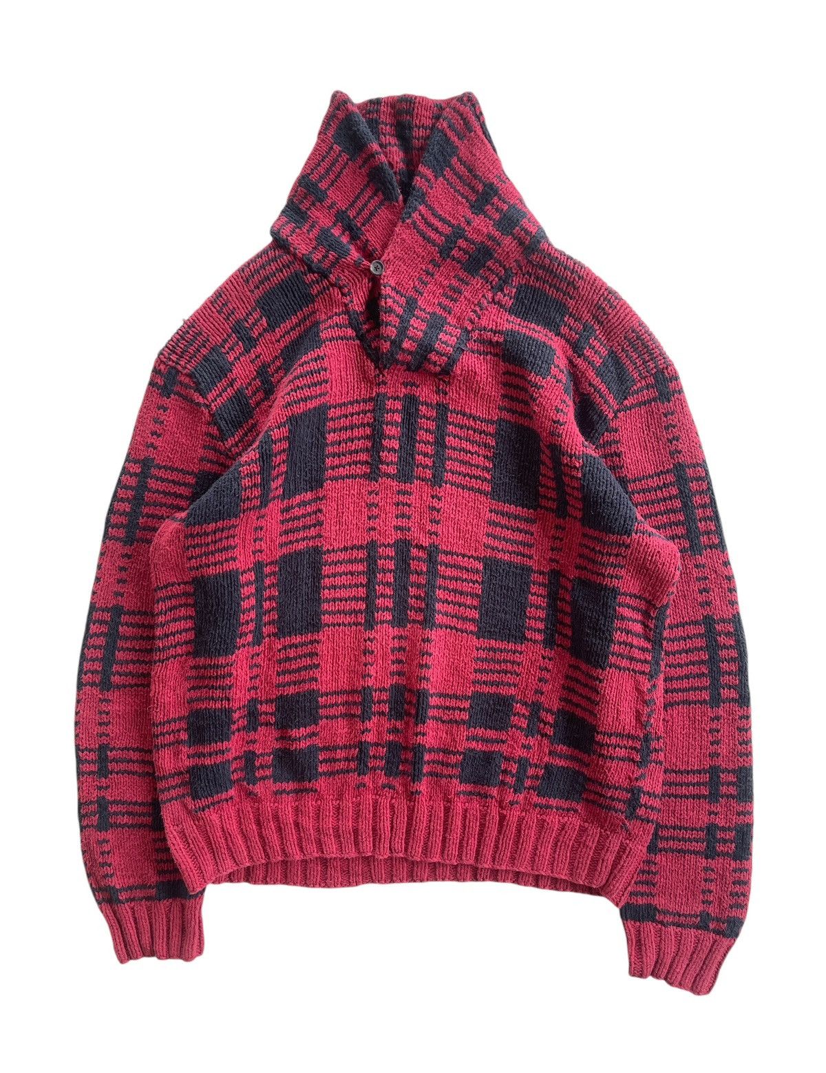Polo Ralph Lauren RARE❗️Vintage Polo RL Plaid High Neck Sweater Size US XL / EU 56 / 4 - 1 Thumbnail