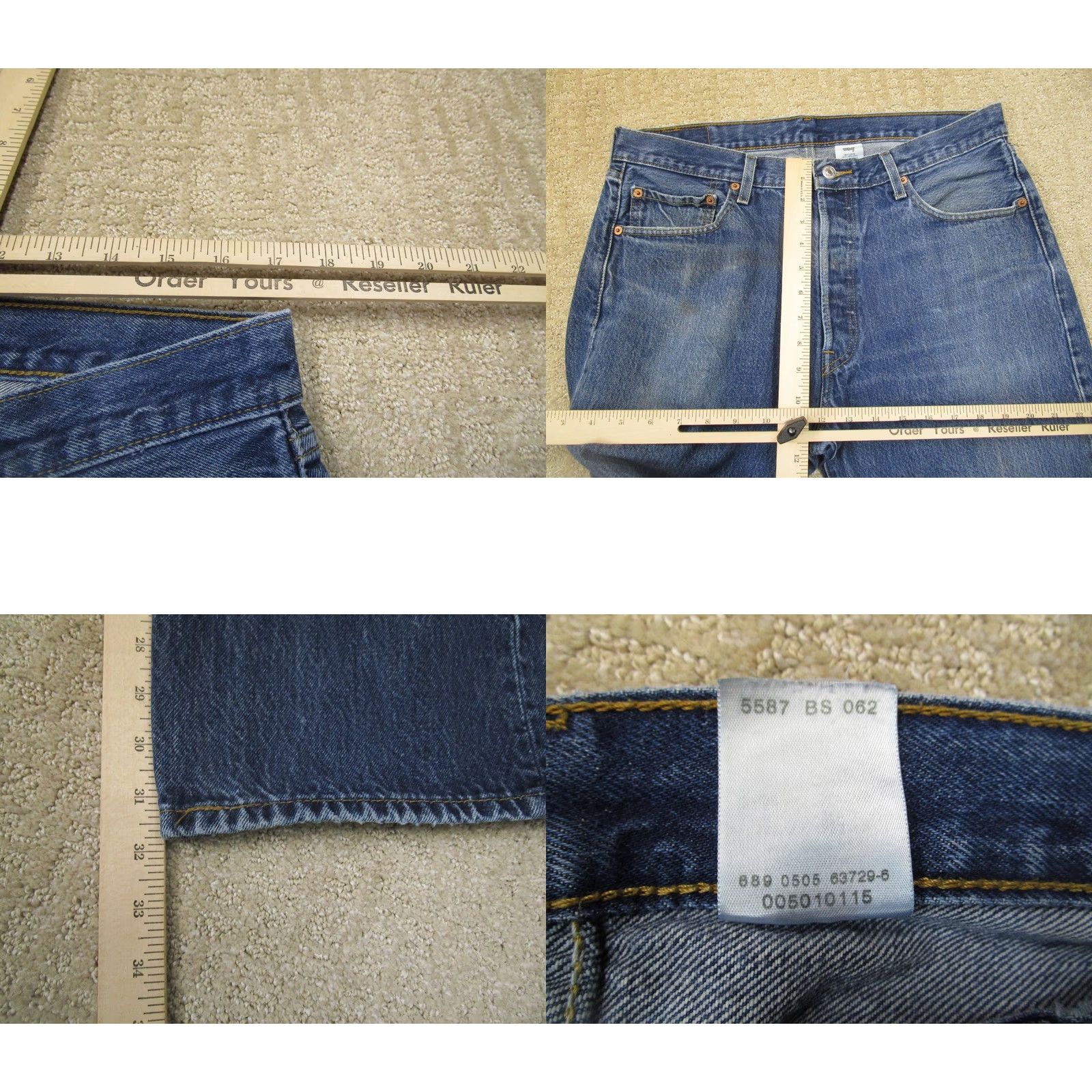 Levi's VINTAGE Levi's 501 Jeans Men 36x32 Blue Dark Wash Distressed Whisker Logo 90s Rock Mens Size US 36 / EU 52 - 8 Thumbnail
