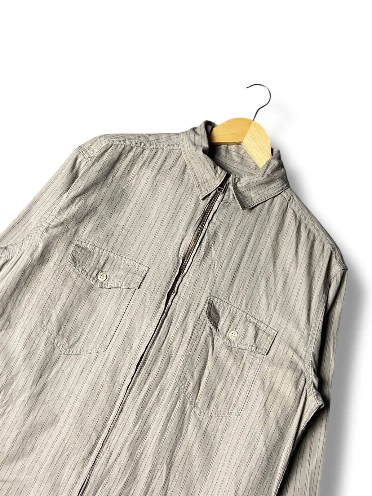 Japanese Brand Kansai Jeans Designer Zipper Stripe Shirt Jacket (161) Size US M / EU 48-50 / 2 - 4 Thumbnail