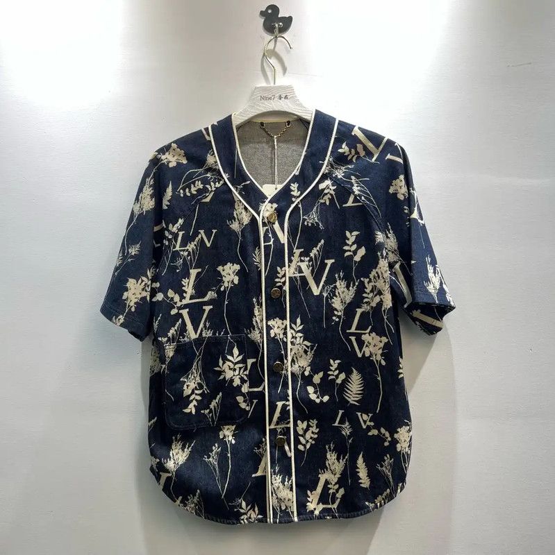 Louis Vuitton Blue Denim Short Sleeve Shirt 0089