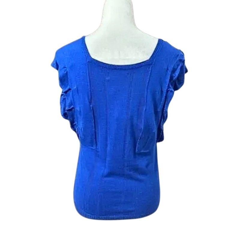 Other Attention Ruffled Sleeve Sweater Square Neck Blue Women's L Size L / US 10 / IT 46 - 4 Thumbnail