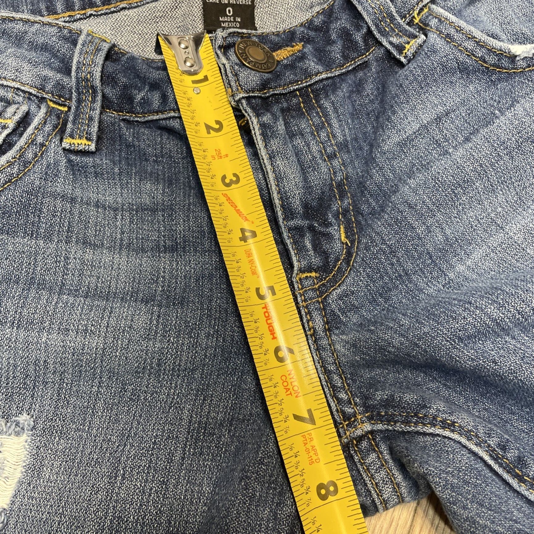 Vintage NEW YORK & COMPANY Distressed Denim Boyfriend Jeans Women Size 0 Low Rise Straight Leg Blue Size 25" / US 0 / IT 36 - 5 Thumbnail