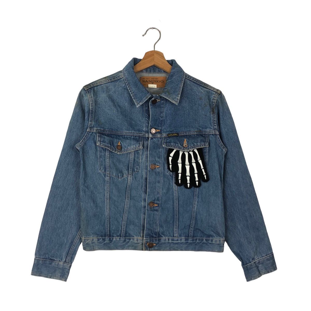 🔥VINTAGE CROPPED TRUCKER DENIM JACKET SANJEGO MICKEY MOUSE