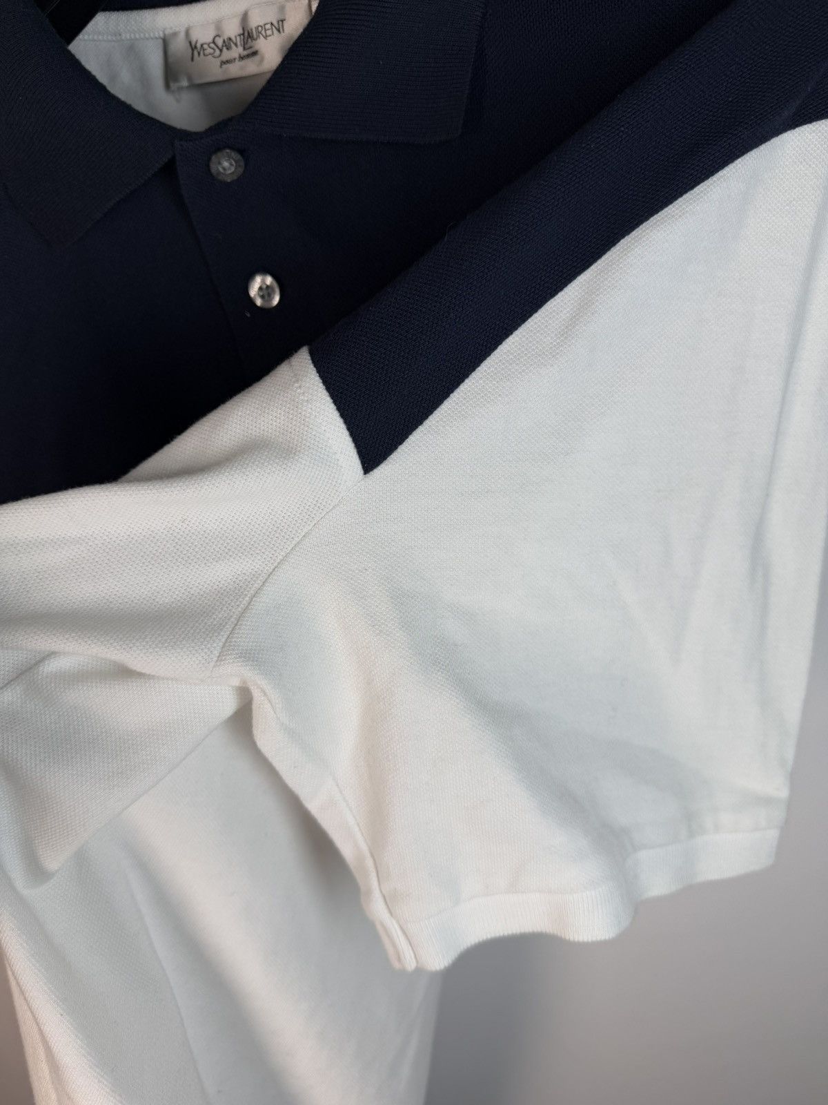 Yves Saint Laurent White YSL Polo Shirt Spell Out YSL T-Shirt Size US XL / EU 56 / 4 - 11 Thumbnail
