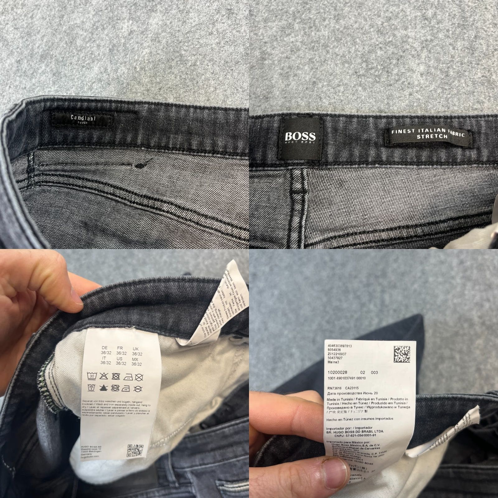 Hugo Boss HUGO BOSS Jeans Tapered Main 3 36 Regular 32 Dark Grey Denim Elastic 5-Pocket Mens Midwest Vintage No Pattern Machine Washable Shoes? Size US 36 / EU 52 - 8 Thumbnail