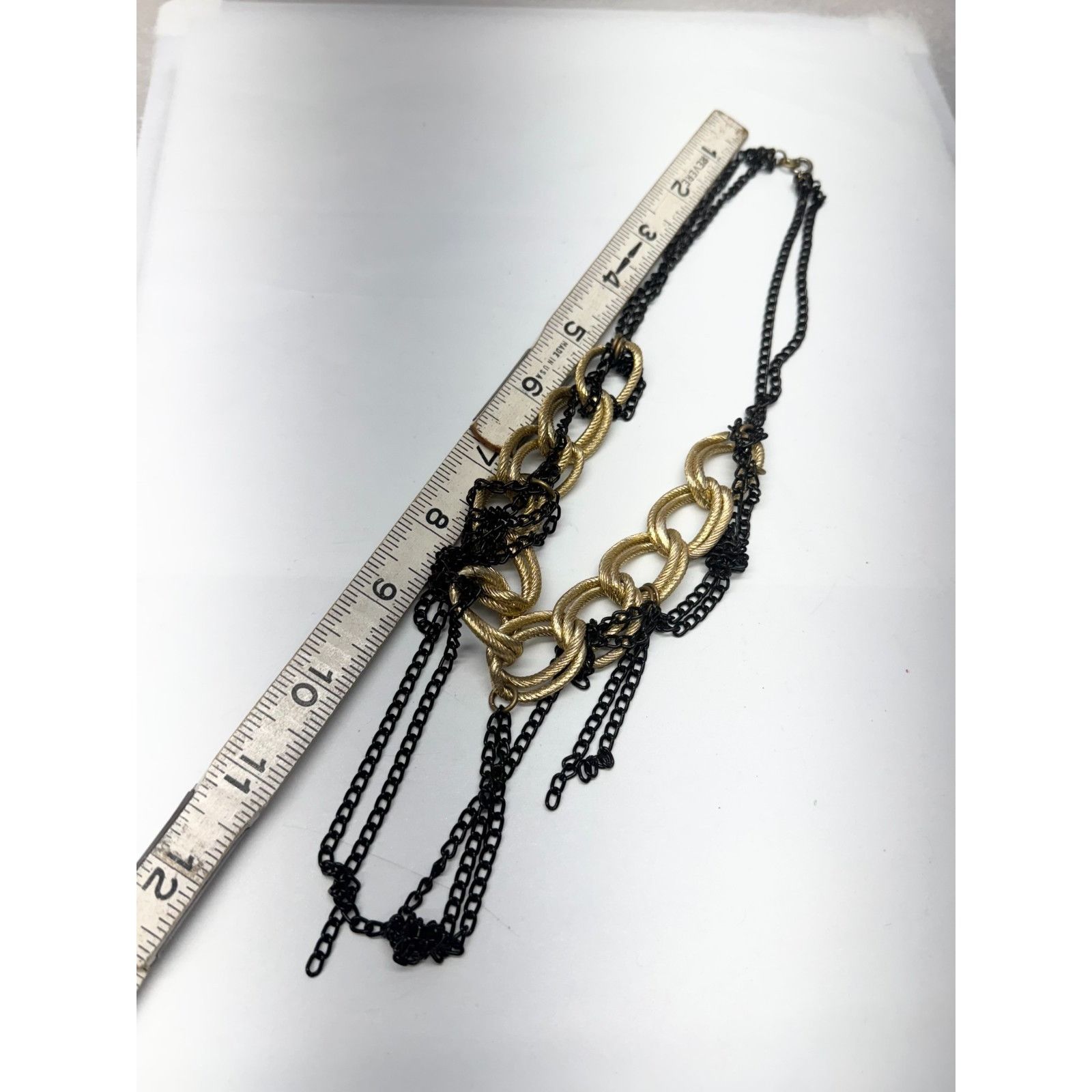 Vintage Vintage gold & black chain necklace Size ONE SIZE - 4 Thumbnail