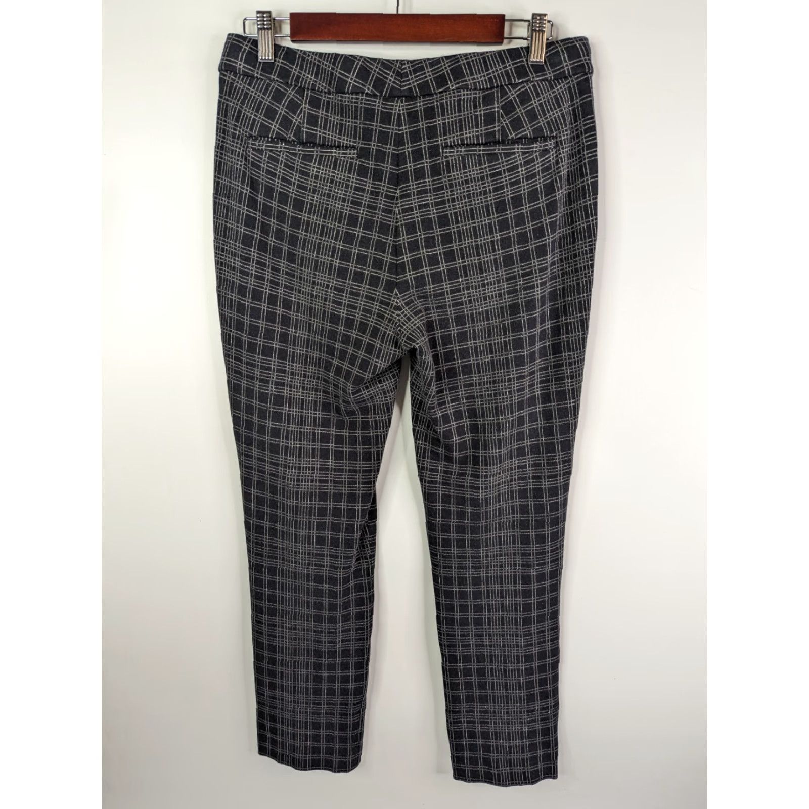 Theory Theory Cropped Pants Women 6 Black Multi Plaid Knit Pattern Trousers Size 6 Theory Testra 2B Black Multi Structured Knit Pattern Pants Trousers Size 6 Size 28" / US 6 / IT 42 - 4 Thumbnail