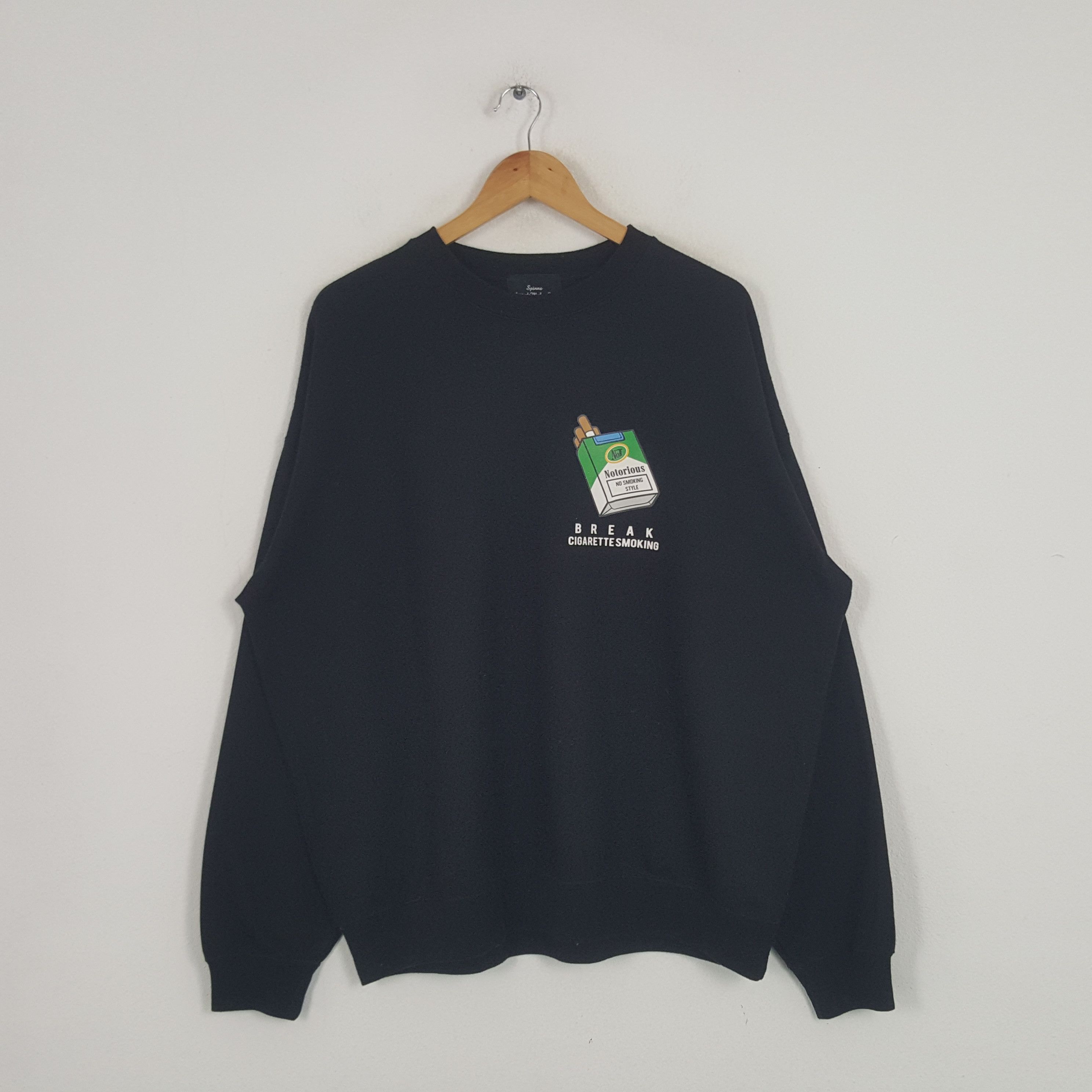 Japanese Brand × Vintage Vintage Notorious Break Cigarette Smoking Art Sweatshirt Size US XXL / EU 58 / 5 - 3 Thumbnail