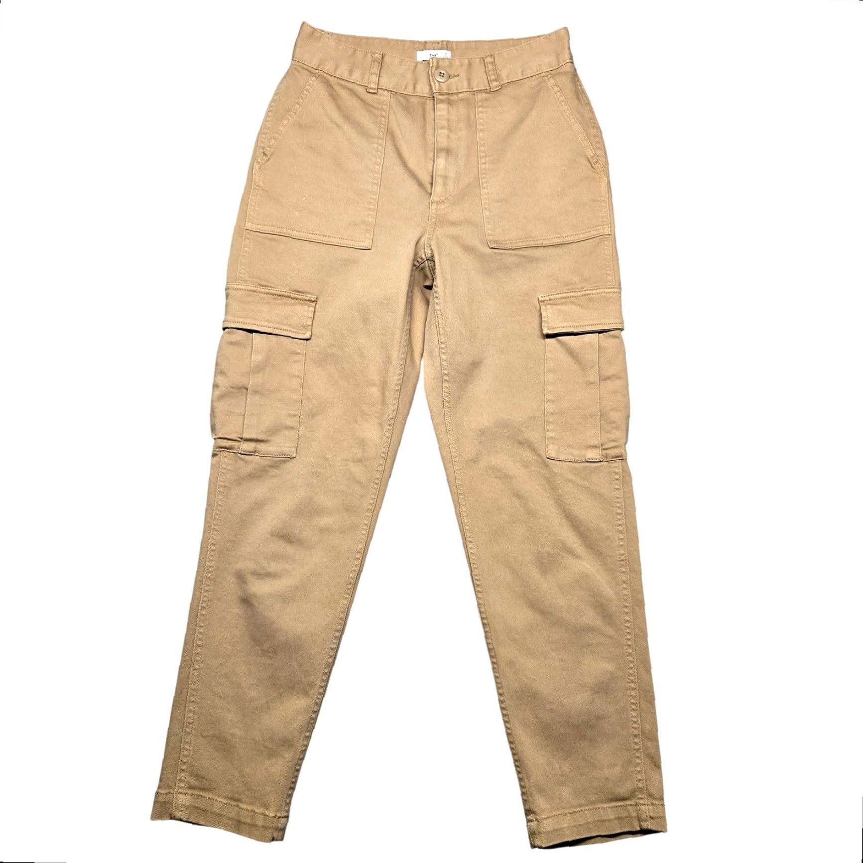 TNA VINTAGE? No. Tna Pants Womens 6 Cargo High Rise Straight Leg Utility Stretch Casual Beige/ Tan Cotton Spandex Twill Size 28" / US 6 / IT 42 - 2 Thumbnail