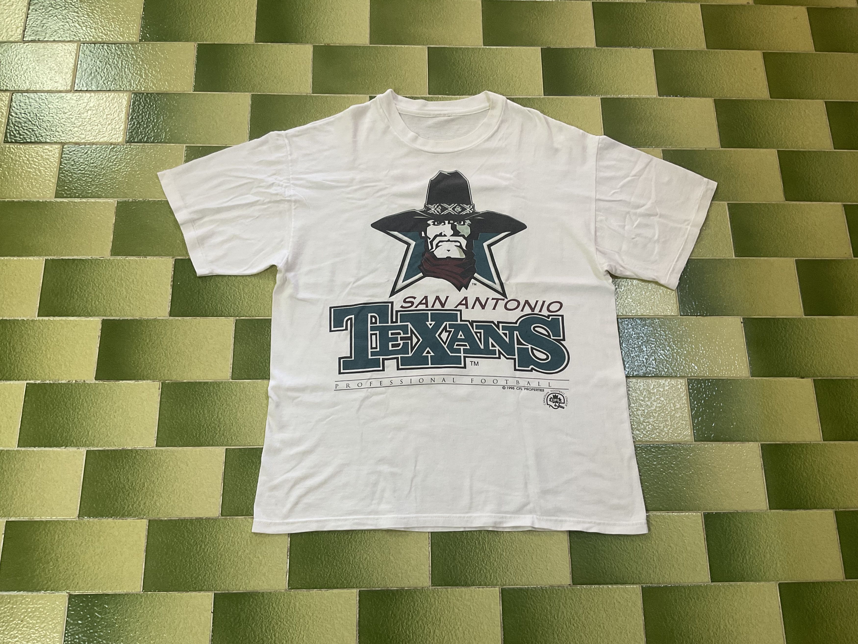 NFL Vintage 1995 CFL San Antonio Texans T-Shirt 2 Sided Print Size US L / EU 52-54 / 3 - 1 Thumbnail