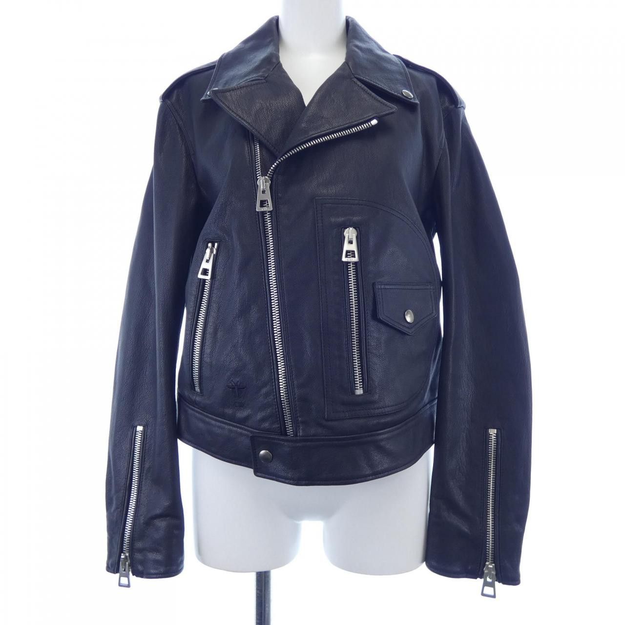 Dior Dior Christian Dior Goat Leather Biker Jacket Leather Outerwear 845V02AL200 DUTY FREE for USA Size ONE SIZE - 1 Thumbnail