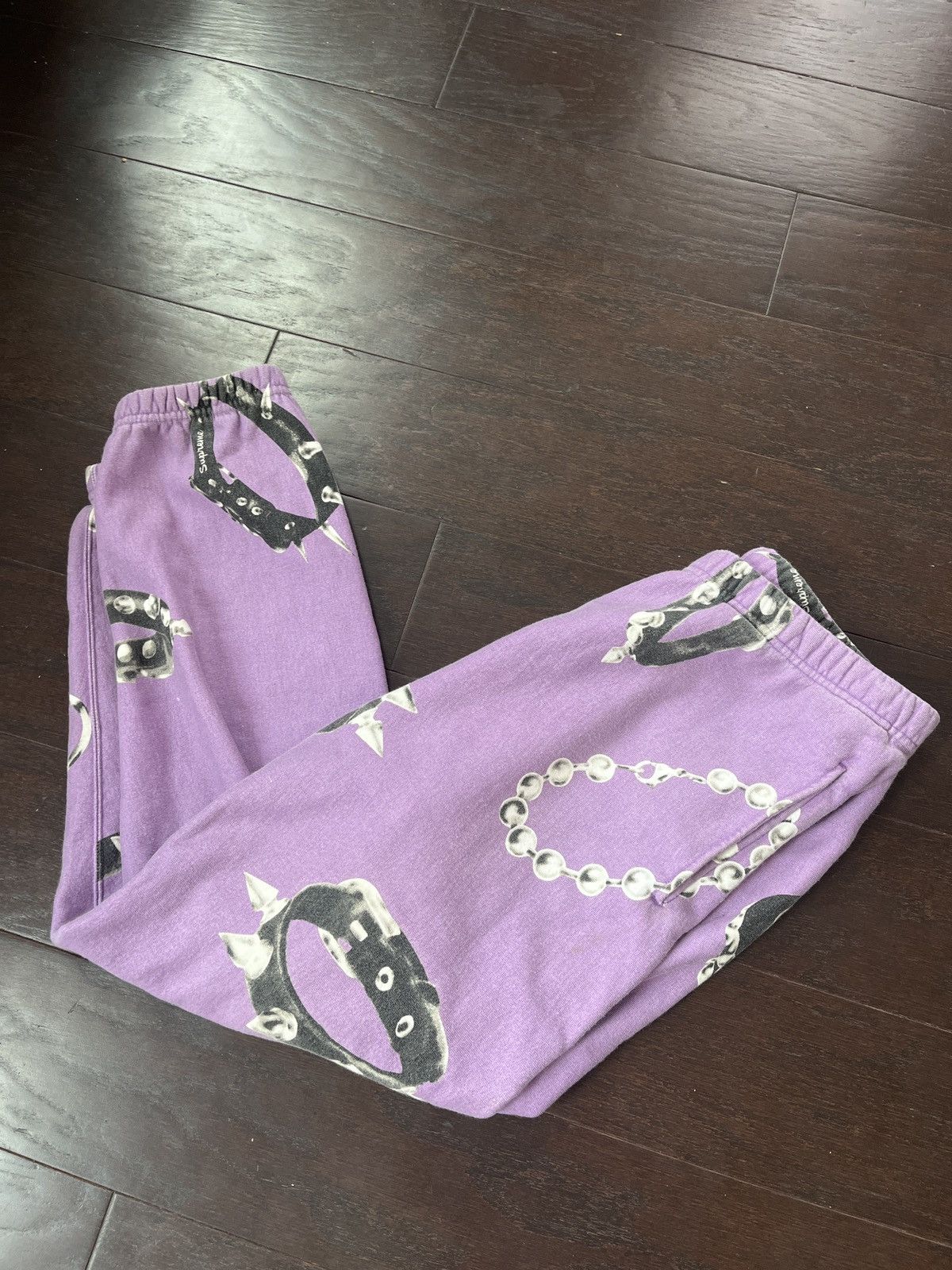 Supreme Supreme studded/spiked collar sweatpants S purple NWOT Size US 32 / EU 48 - 6 Thumbnail