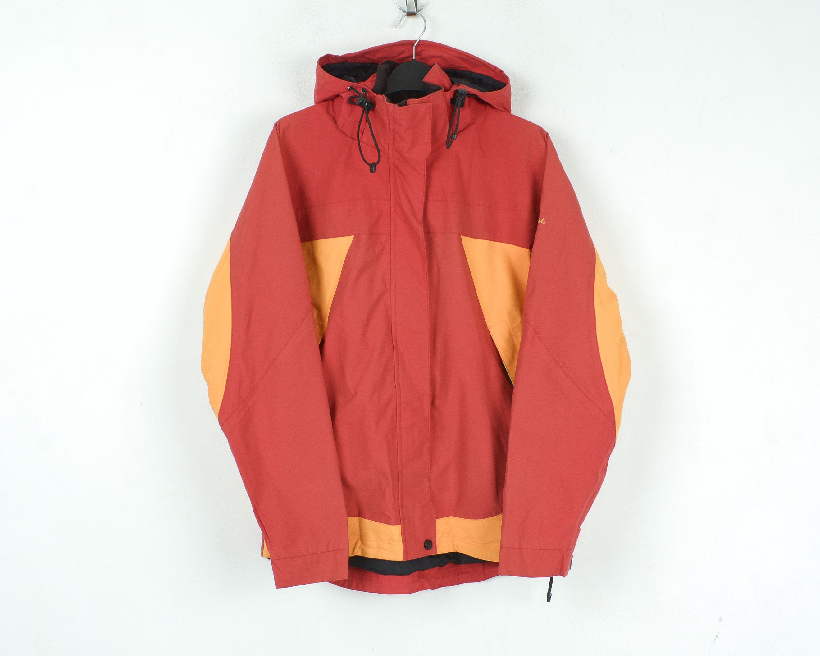 Designer NORHEIM Women UK12 Hooded Rainproof Jacket Red Yellow Coat M Size M / US 6-8 / IT 42-44 - 1 Thumbnail