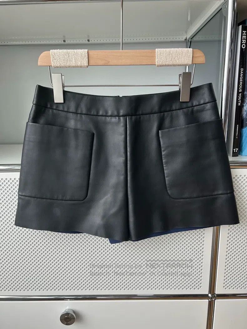 Balenciaga Balenciaga Black Two Pocket Leather Shorts, Size 38 Size 37" - 1 Thumbnail