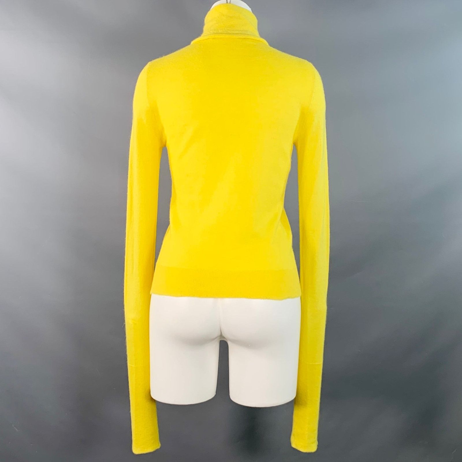 Sies Marjan Size XS Yellow Alpaca Cashmere Knit Turtleneck Pullover Size XS / US 0-2 / IT 36-38 - 3 Thumbnail