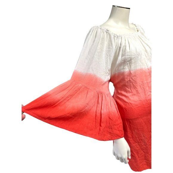 Other 7 Islands XL Dip Dye Red White Rayon Tunic Dress India Boho Size XL / US 12-14 / IT 48-50 - 8 Thumbnail