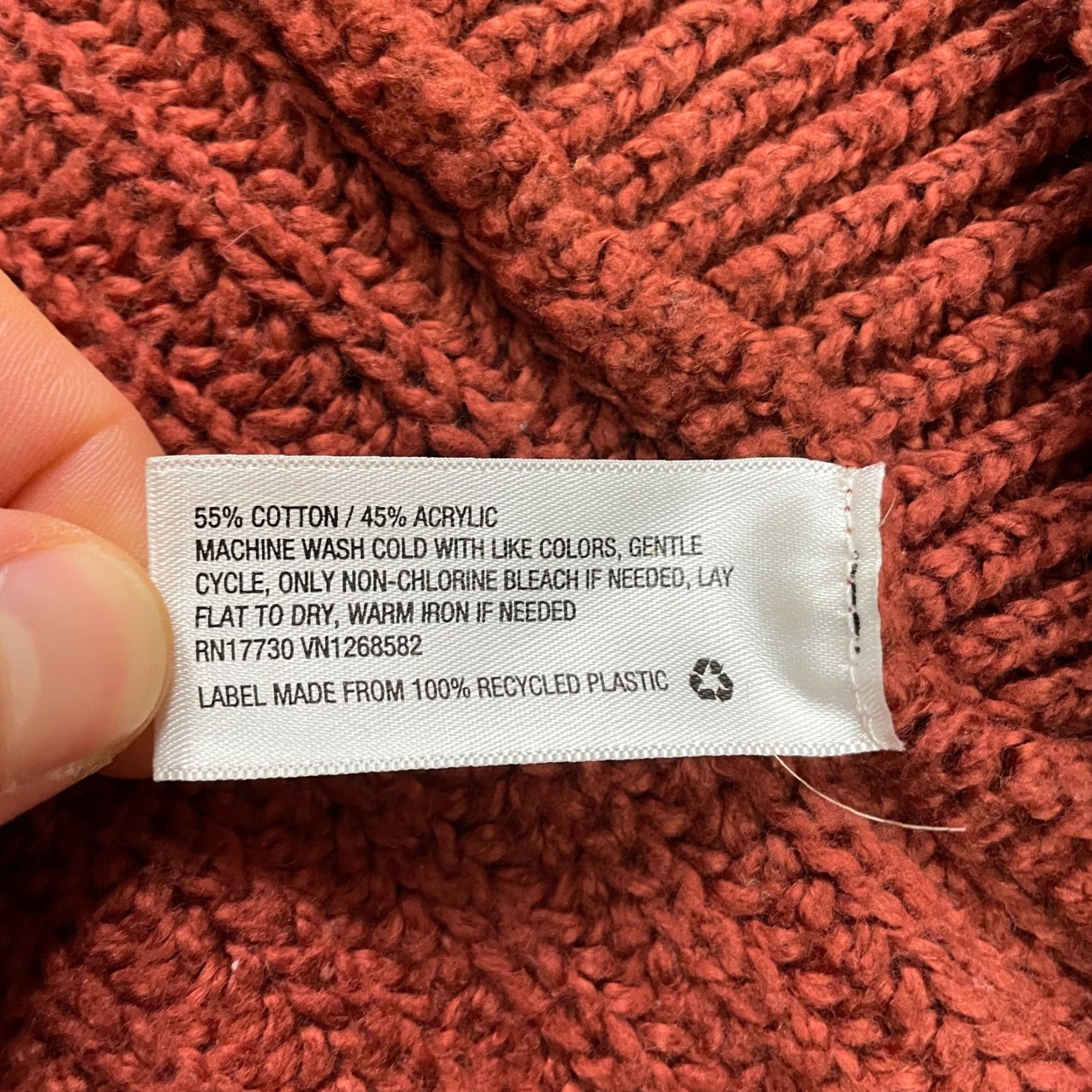 Mossimo Mossimo Chunky-Knit Cardigan Sweater Women’s Medium Rust Orange Long Sleeve Casual Fall Outdoor Size M / US 6-8 / IT 42-44 - 4 Thumbnail