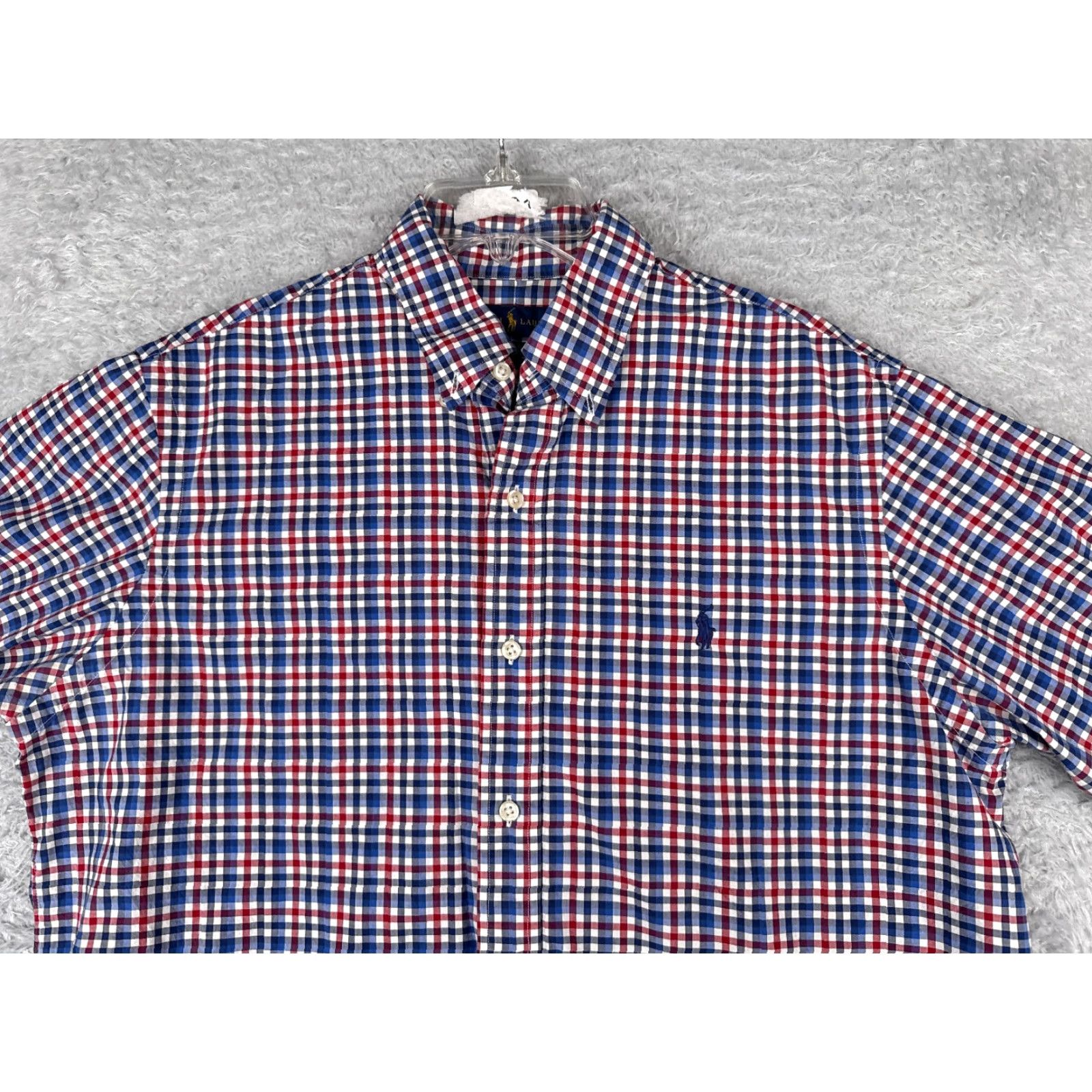 Polo Ralph Lauren VINTAGE Polo Ralph Lauren Shirt Men L Blue Plaid Button 100% Cotton Classic Fit Size US L / EU 52-54 / 3 - 6 Thumbnail