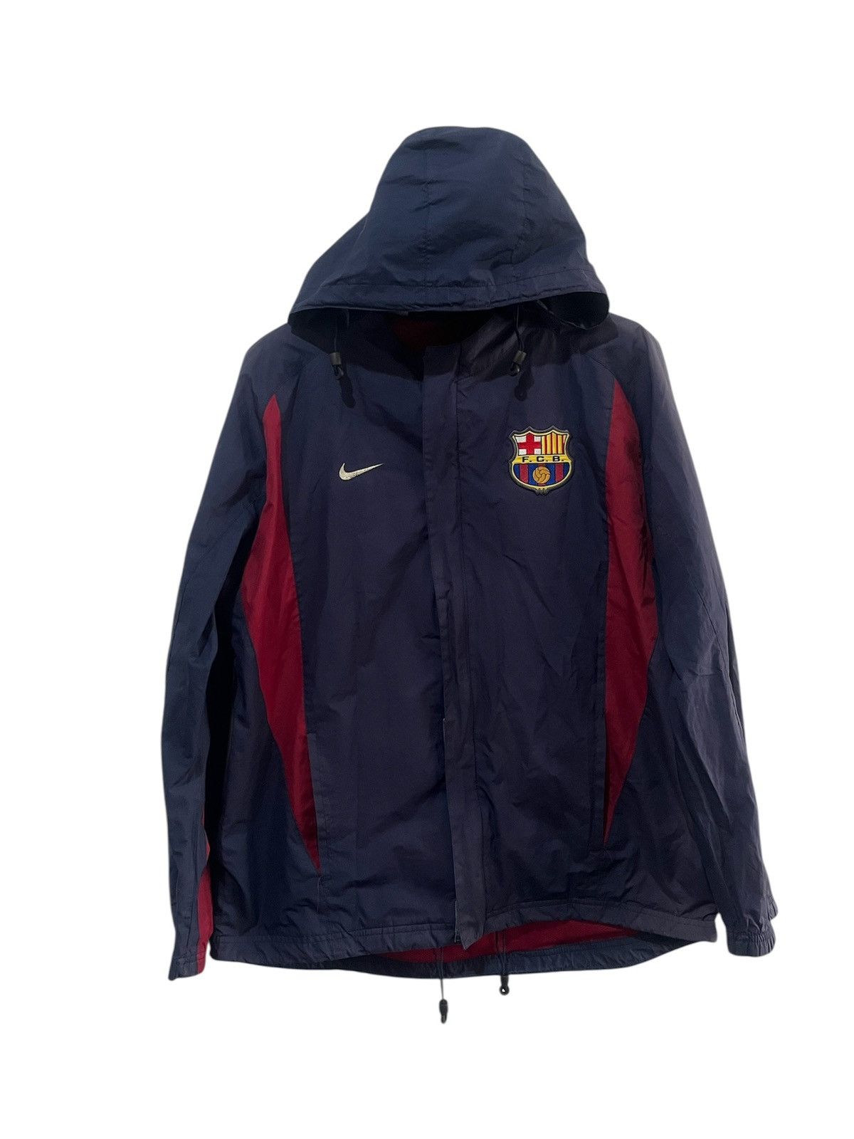 Nike Vintage Nike FC Barcelona "Barça" Windbreaker Jacket Navy Size US XL / EU 56 / 4 - 1 Thumbnail