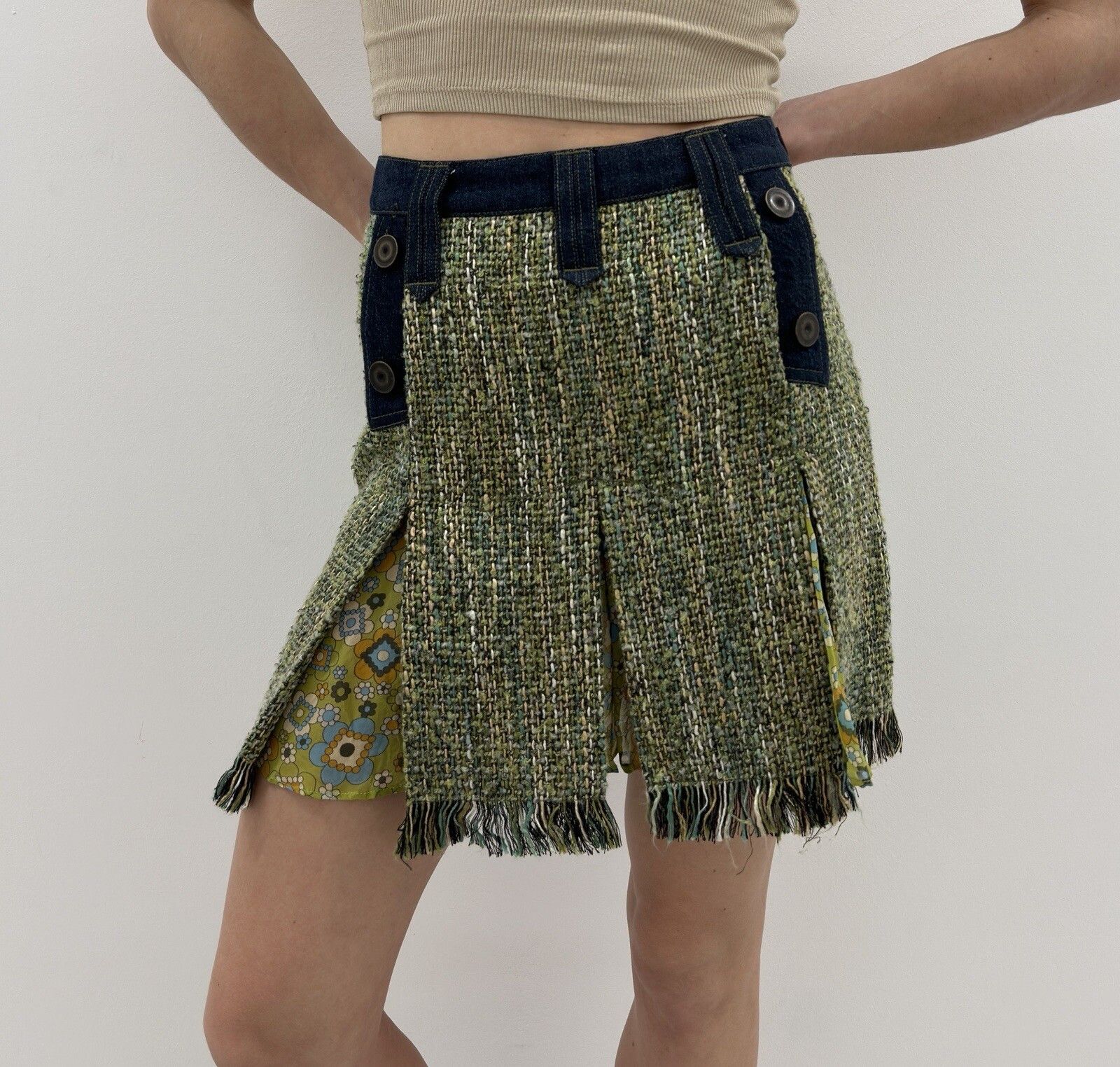Dolce & Gabbana Vintage D&G Dolce&Gabbana Knit Mini Skirt y2k Viscose Tweed Size 26" / US 2 / IT 38 - 2 Thumbnail