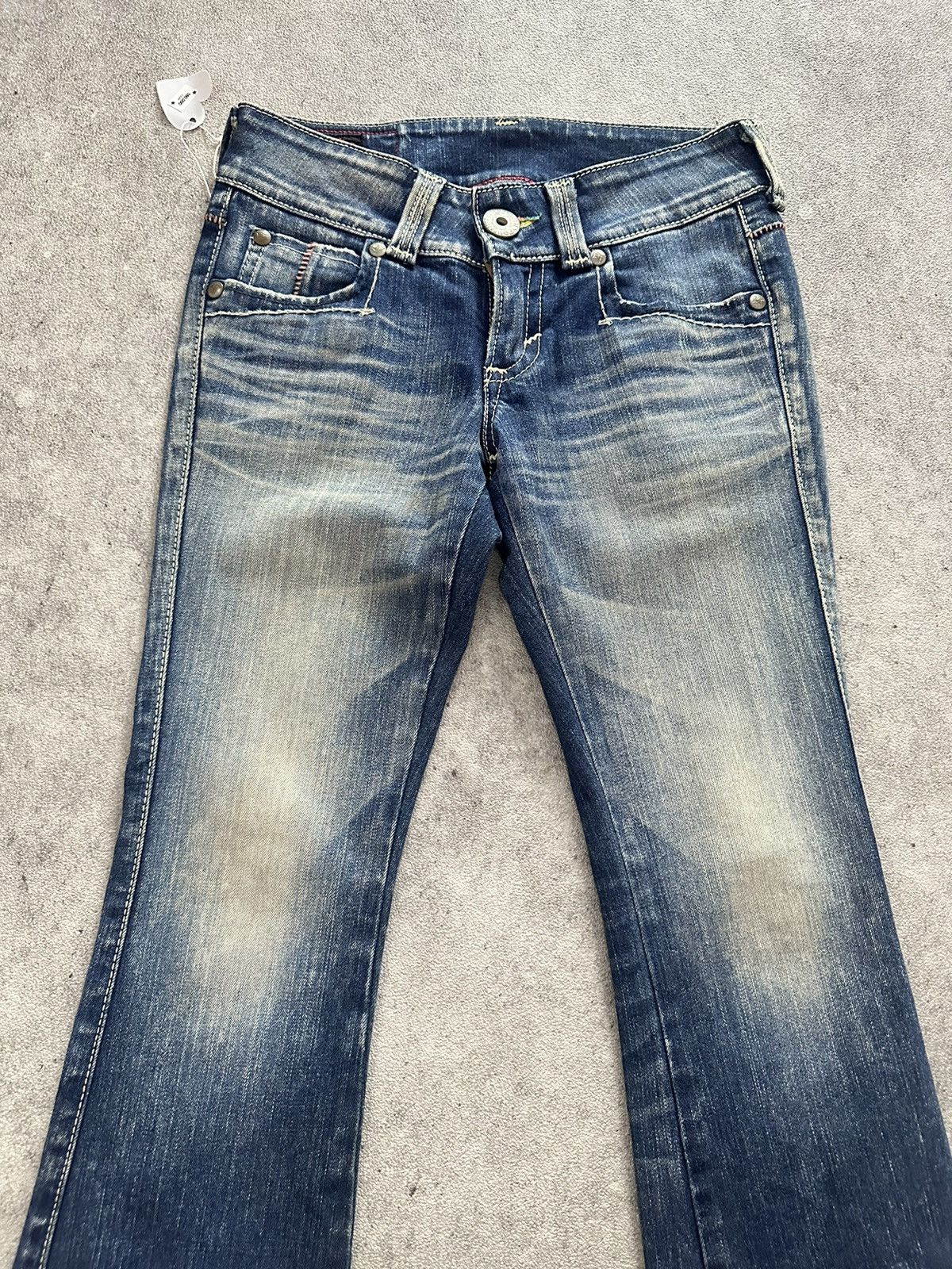 Tornado Mart 90s Vintage Edwin Flared Bootcut Washed Denim Jeans Size US 28 / EU 44 - 3 Thumbnail