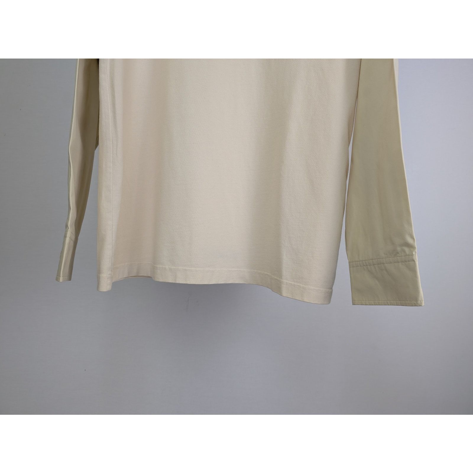 Balenciaga o1rshd1 BAL Back Hem Vintage Jersey Sweatshirt in Beige Size US M / EU 48-50 / 2 - 4 Thumbnail