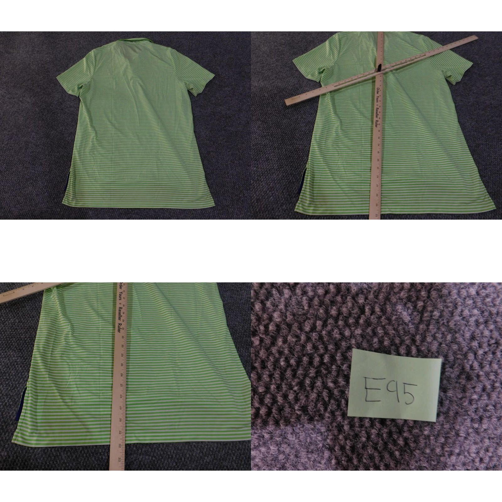 Ralph Lauren RLX Ralph Lauren Polo Shirt Mens M Green White Striped Golf Performance Shirt Size US M / EU 48-50 / 2 - 9 Thumbnail