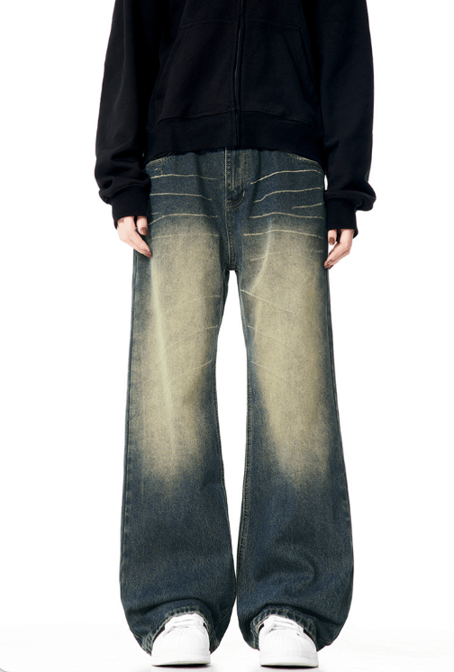 Japanese Brand American retro washed loose casual versatile cleanfit jeans Size US 32 / EU 48 - 1 Thumbnail