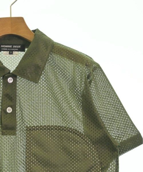Comme des Garcons Homme Deux Shirt Short Sleeve Polyester Half Button Khaki Size US M / EU 48-50 / 2 - 4 Thumbnail