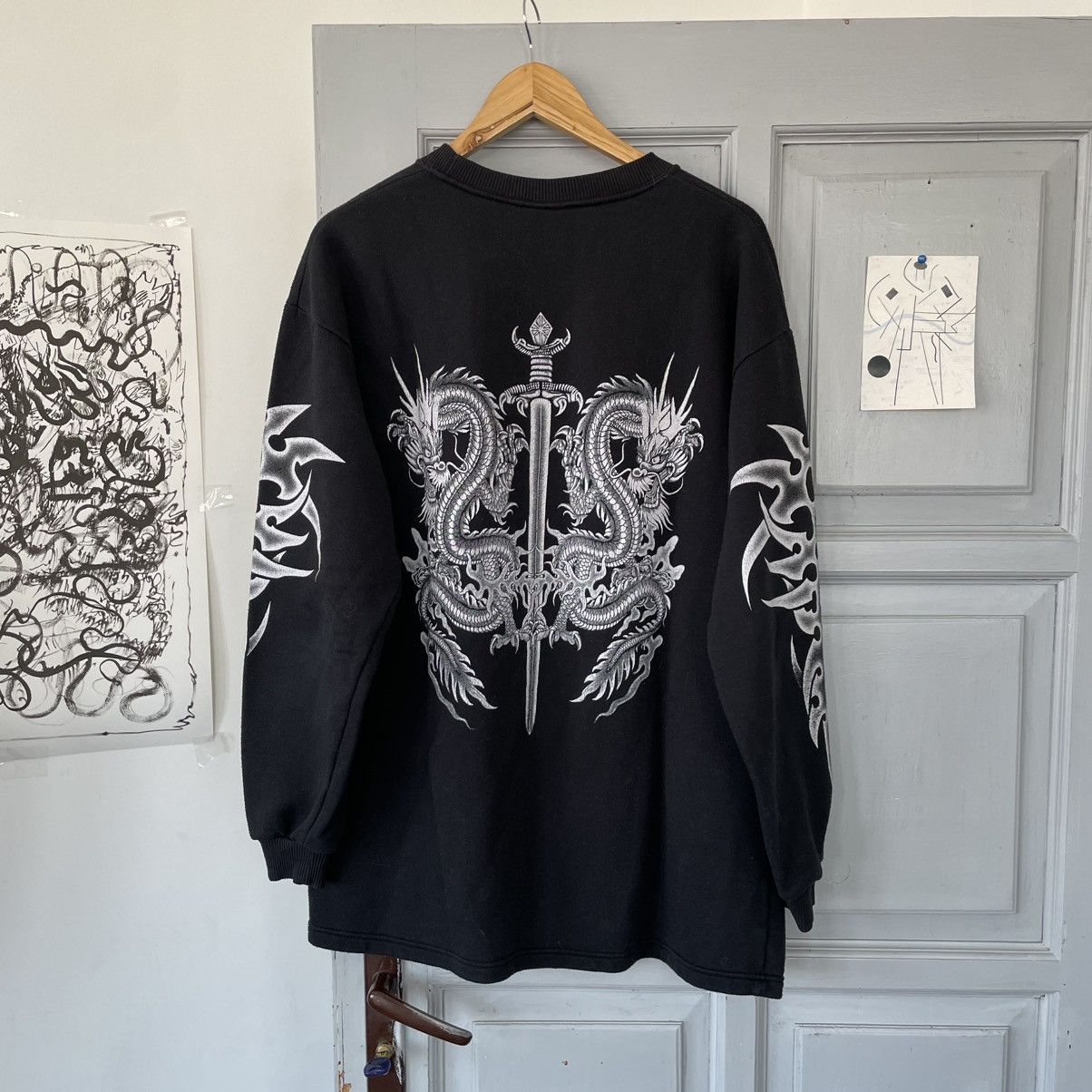 Japanese Brand × Vintage Vintage 00’s Tattoo Punk Rock Longsleeve Affliction Grunge Size US XL / EU 56 / 4 - 7 Thumbnail