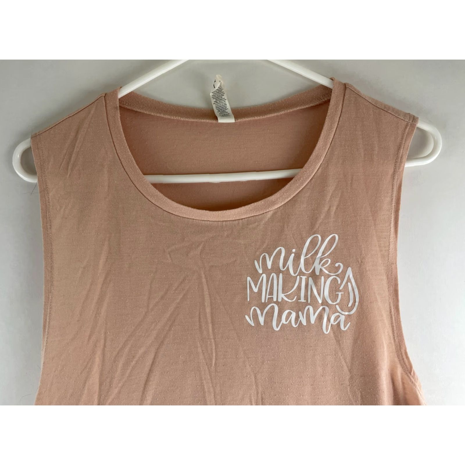 Vintage Bella + Canvas Shirt Women's XL Blush Pink Sleeveless Tank Milk Making Mama Mens? Size XL / US 12-14 / IT 48-50 - 3 Thumbnail