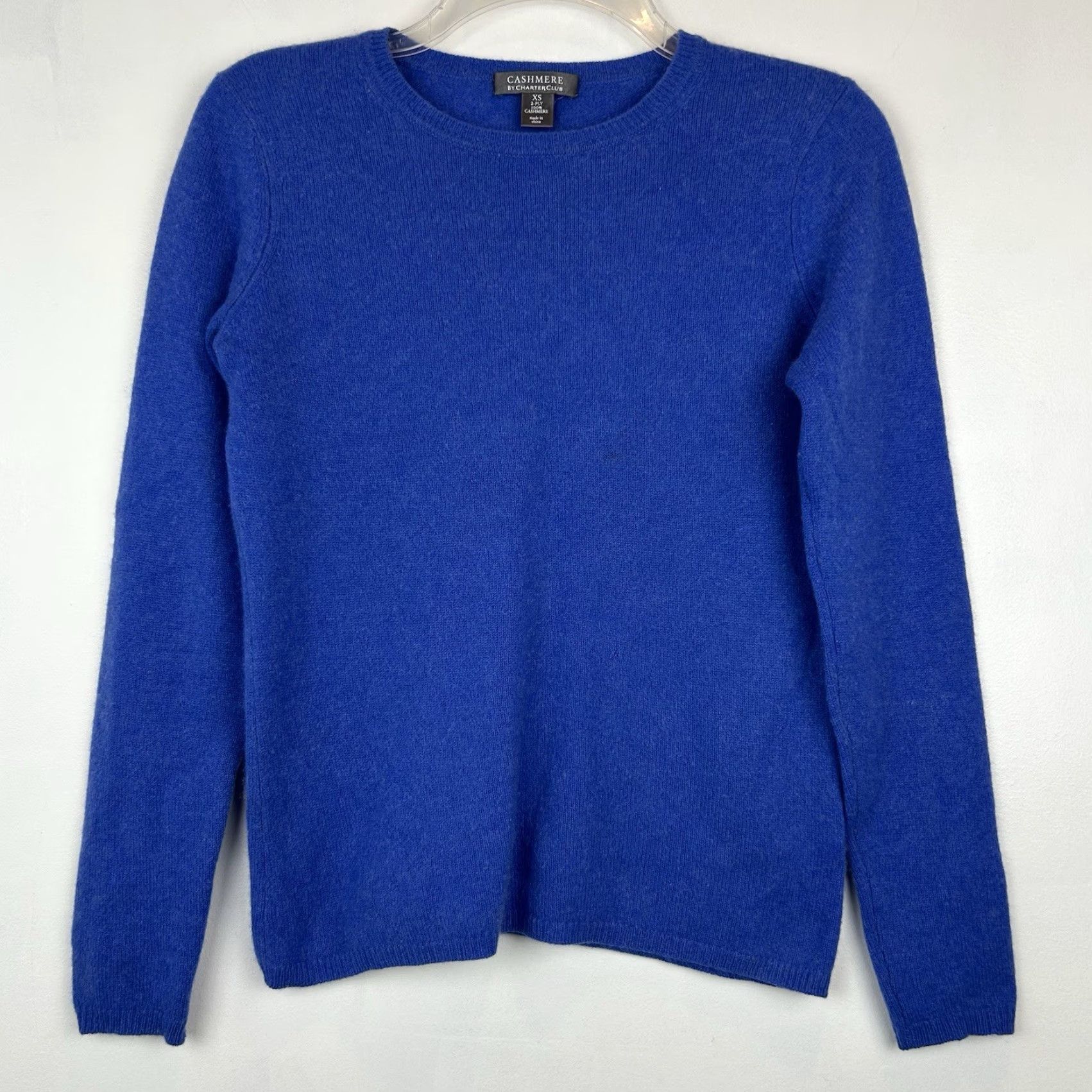 Charter Club Charter Club Sweater Womens XS Crew Neck 100% Cashmere Blue Knit Pullover Regular Winter Ladies Size XS / US 0-2 / IT 36-38 - 2 Thumbnail