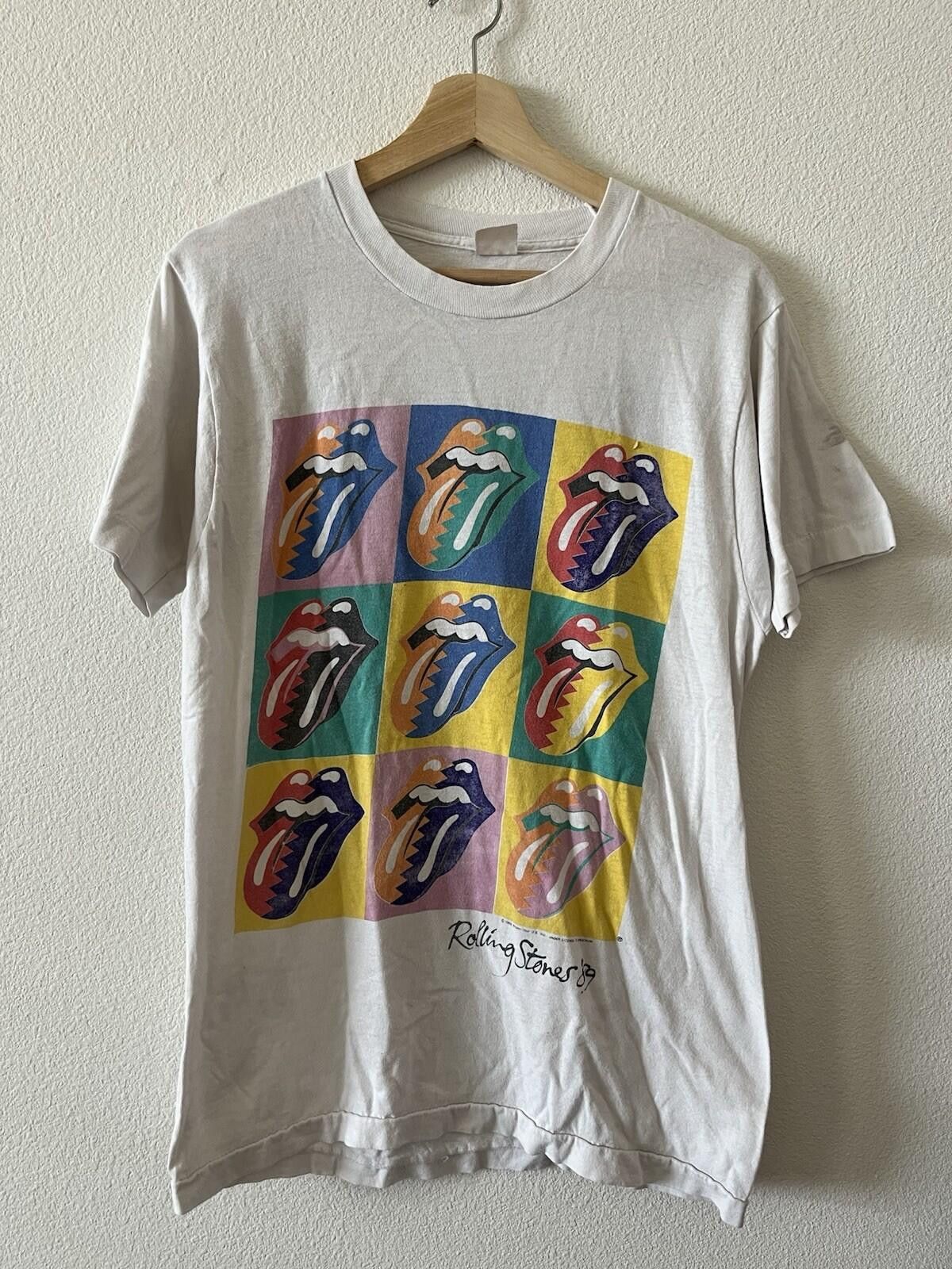 Fruit Of The Loom Vintage 1989 Rolling Stones Steel Wheels Tour T Shirt M/L Size US L / EU 52-54 / 3 - 1 Thumbnail