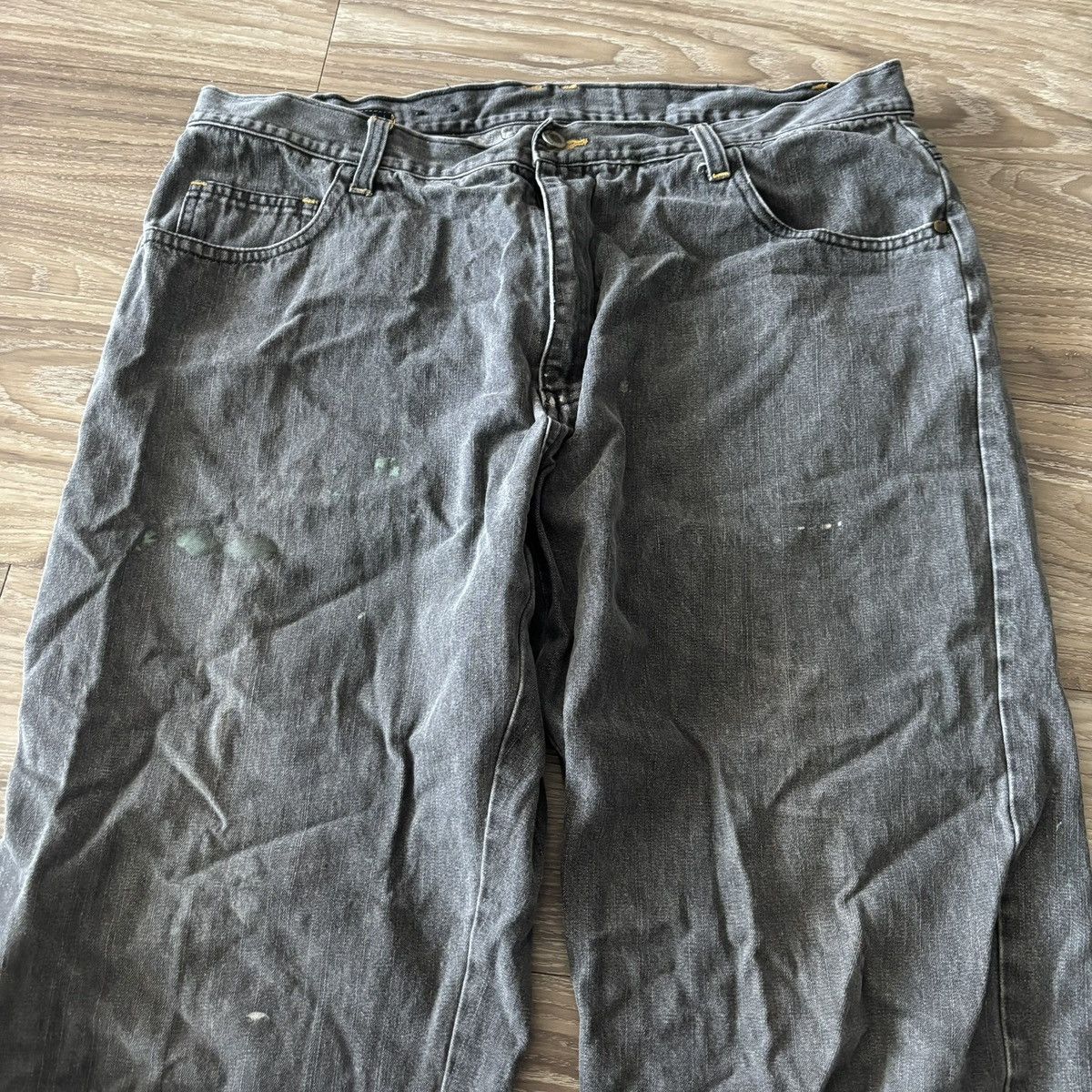 Vintage Crazy Vintage Y2K/2000s Baggy Faded Black Skater Style Denim Jeans! 38x34 Size US 38 / EU 54 - 5 Thumbnail