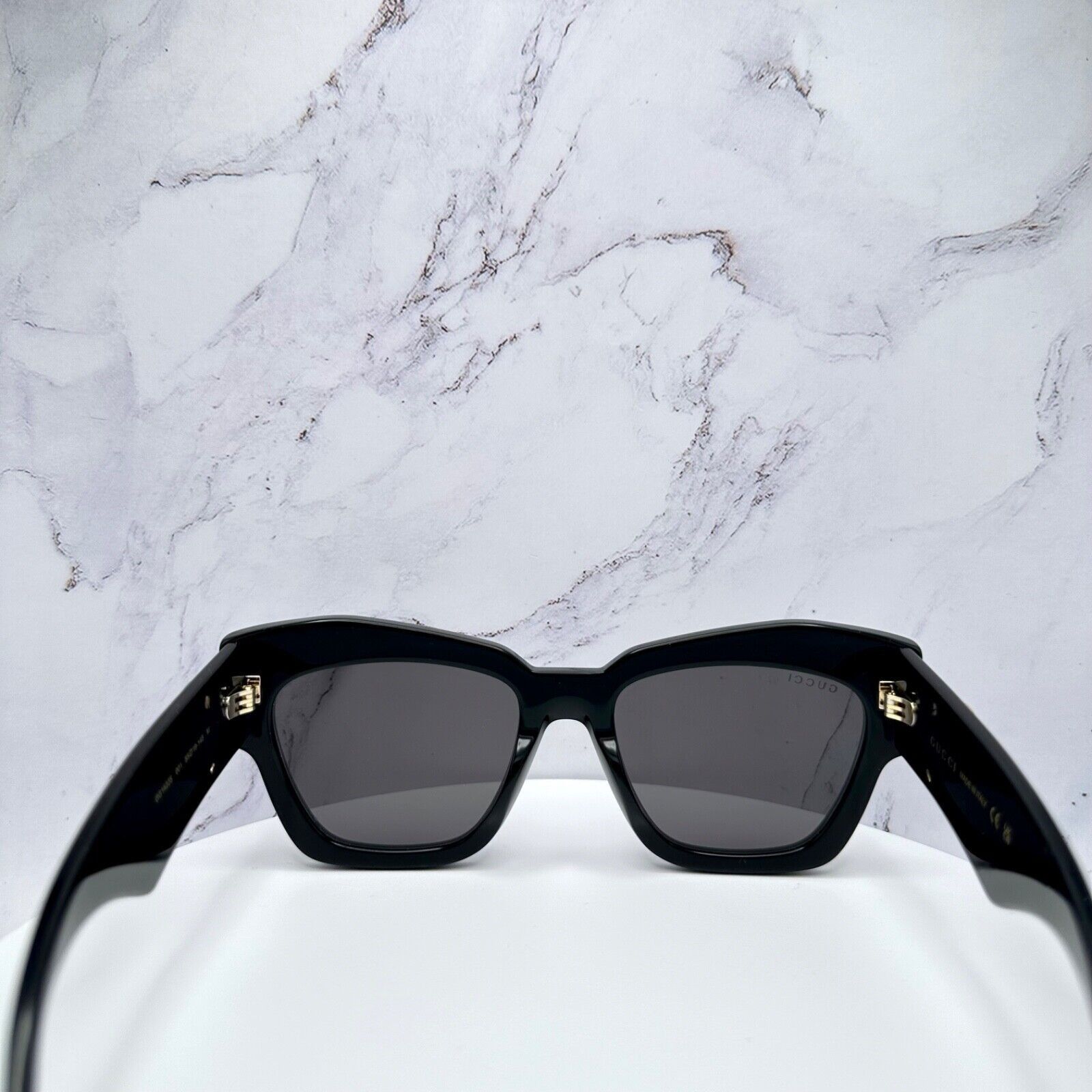 Gucci Gucci Sunglasses Black Cat Eye Gold Interlocking GG Logo Size ONE SIZE - 11 Thumbnail