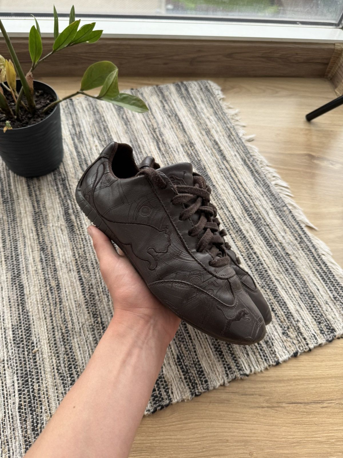 Puma Vintage Puma Speed Cut leather brown Y2K Shoes Size US 7.5 / EU 40-41 - 7 Thumbnail