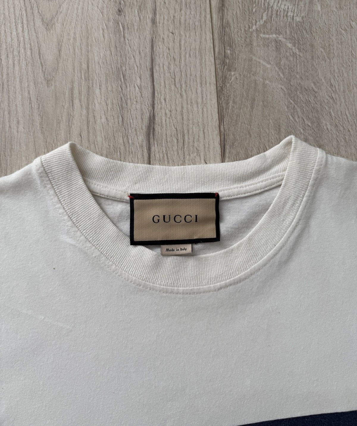 Gucci Gucci Stripe Logo Tee Cream Small Size US S / EU 44-46 / 1 - 4 Thumbnail