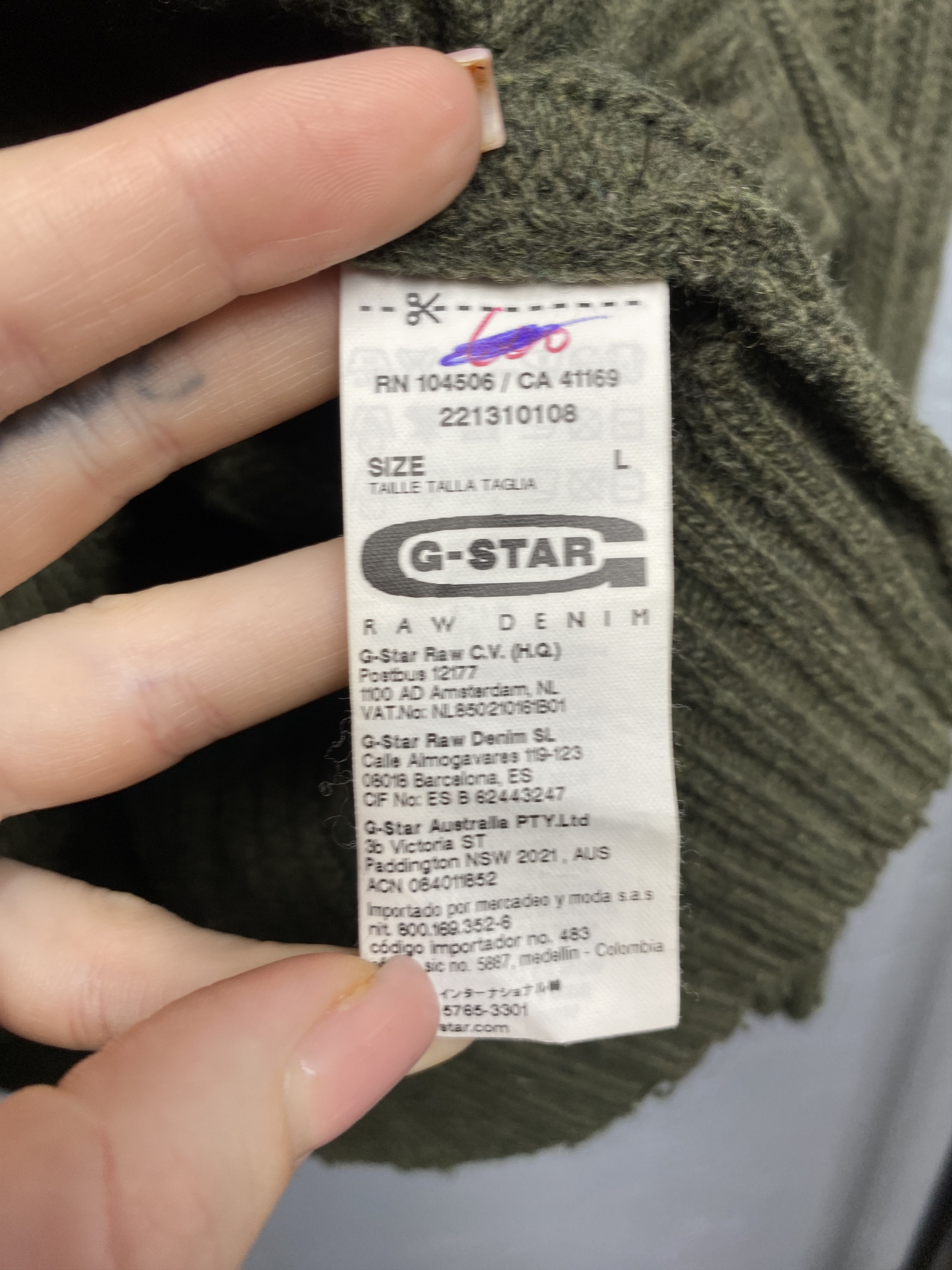 G-Star G Star Raw Mens Wool Knit Cardigan Sweater Size US L / EU 52-54 / 3 - 5 Thumbnail