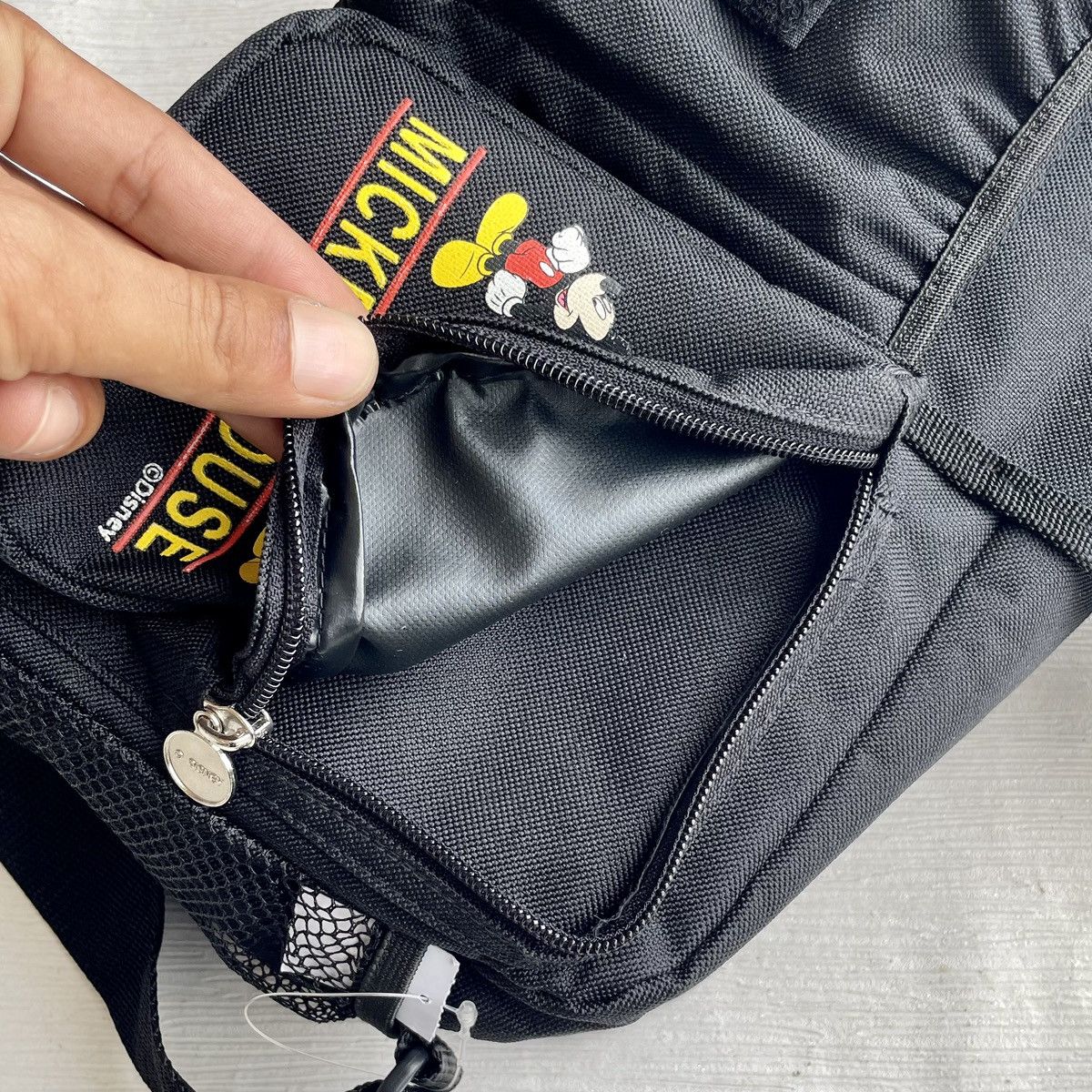 Disney × Mickey Mouse Double Pocket Mickey Mouse Black Sling Bag Size ONE SIZE - 14 Thumbnail