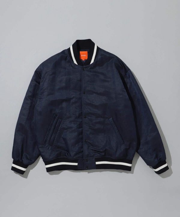 Beams Plus Beams Nylon Satin Award Jacket Navy Size US L / EU 52-54 / 3 - 25 Thumbnail