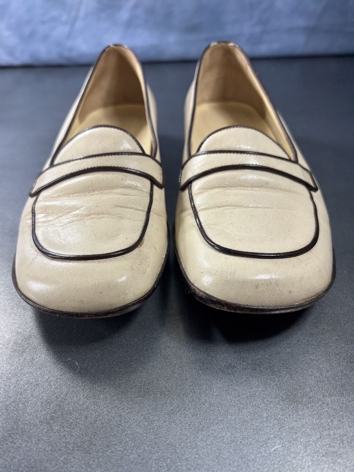 Prada Vintage Prada Loafers 1990s Leather Flats TwoTone Square Toe Size US 6.5 / IT 36.5 - 7 Thumbnail