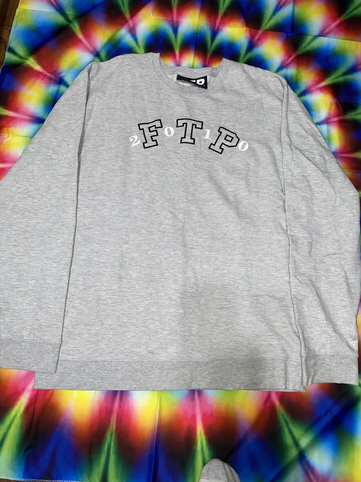 Fuck The Population FTP Collegiate Arch Logo Crewneck Grey Size US XXL / EU 58 / 5 - 1 Thumbnail