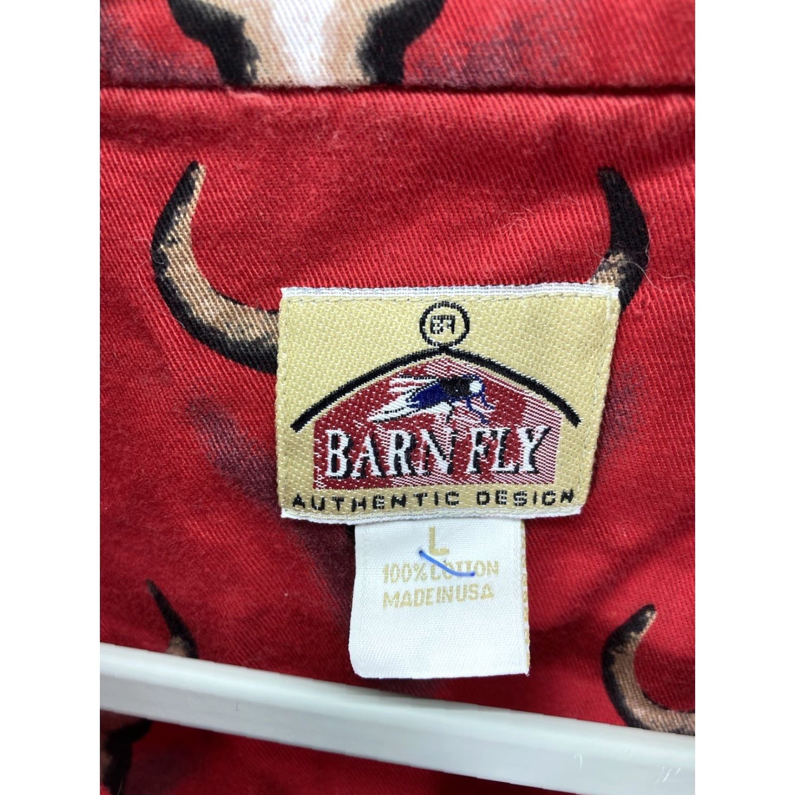 Vintage VINTAGE Barn Fly Western Shirt Men Large Red AOP Seer Cow Head Long Sleeve Button VTG Size US L / EU 52-54 / 3 - 5 Thumbnail