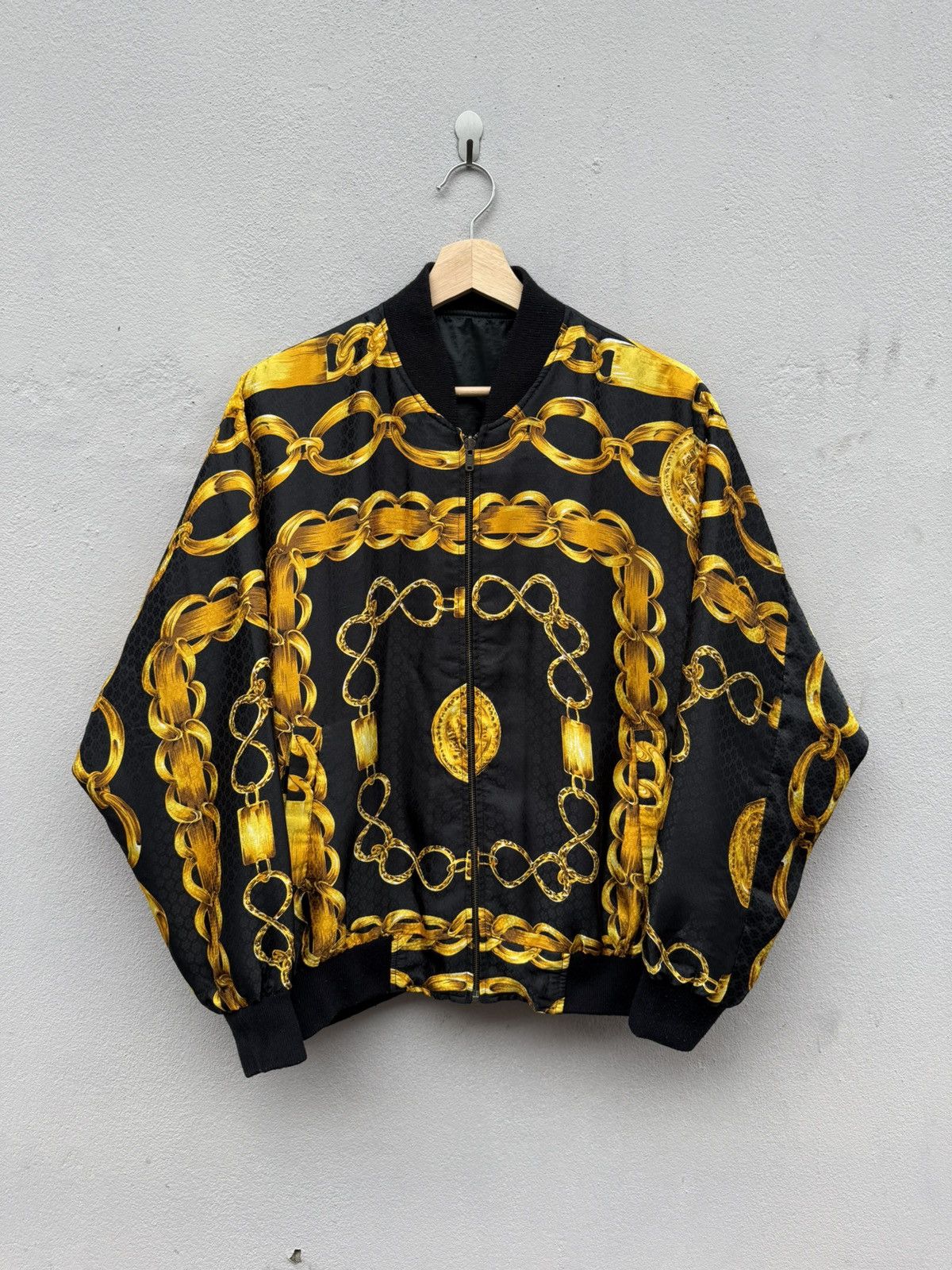 Vintage Vintage UNBRAND Silk Reversible Bomber Jacket Like Hermes Size US L / EU 52-54 / 3 - 1 Thumbnail