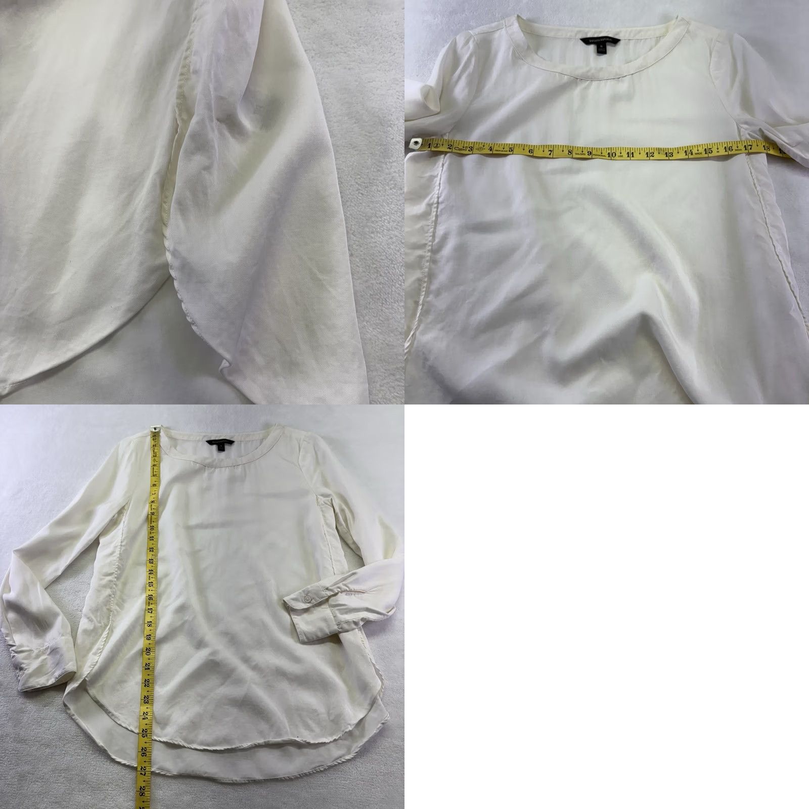 Banana Republic Banana Republic Ivory Tunic Shirt Long Sleeve Blouse Size S Tencel Size S / US 4 / IT 40 - 8 Thumbnail