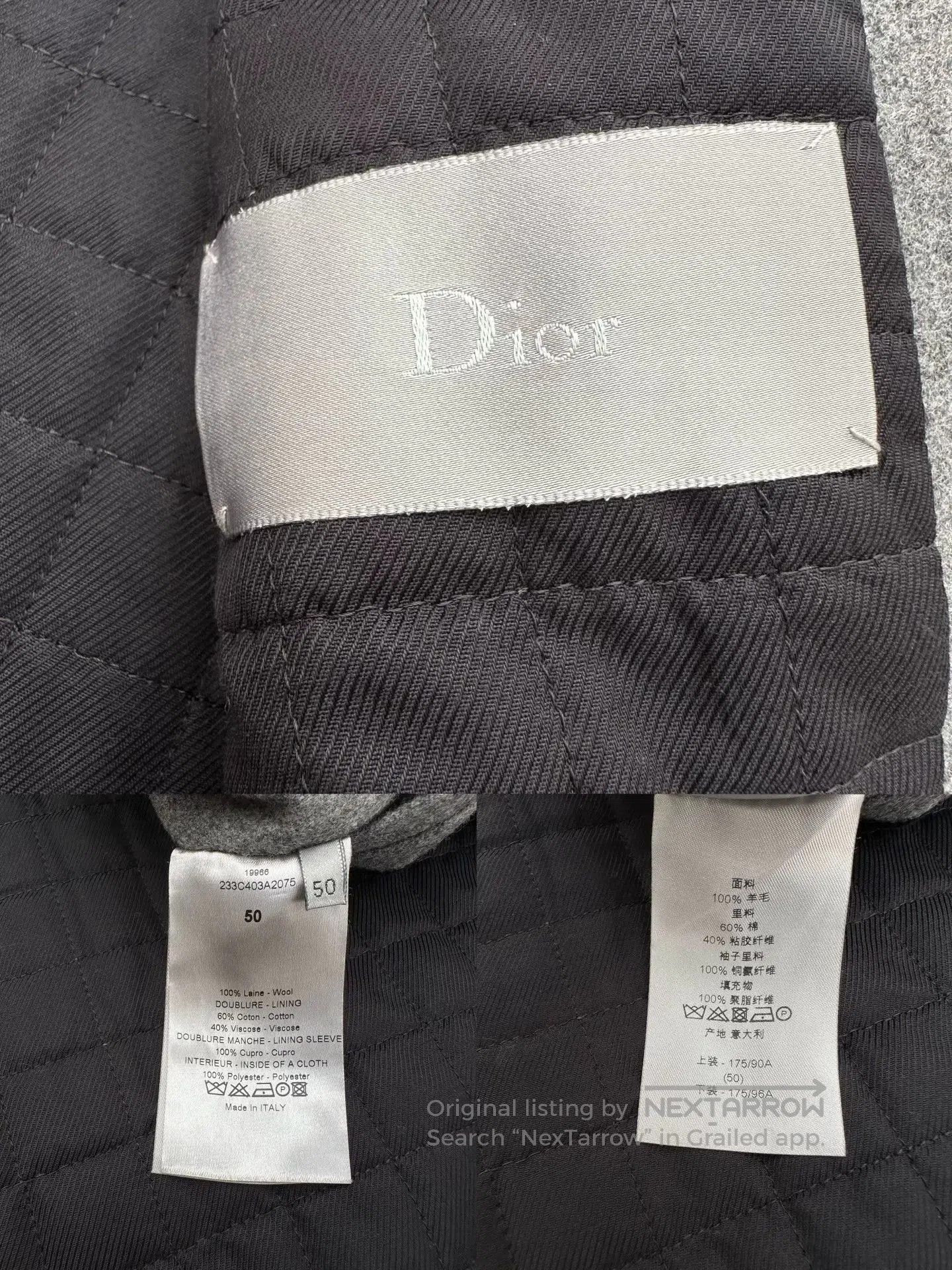 Dior Dior Homme Gray Zip Wool Jacket. Size US M / EU 48-50 / 2 - 9 Thumbnail