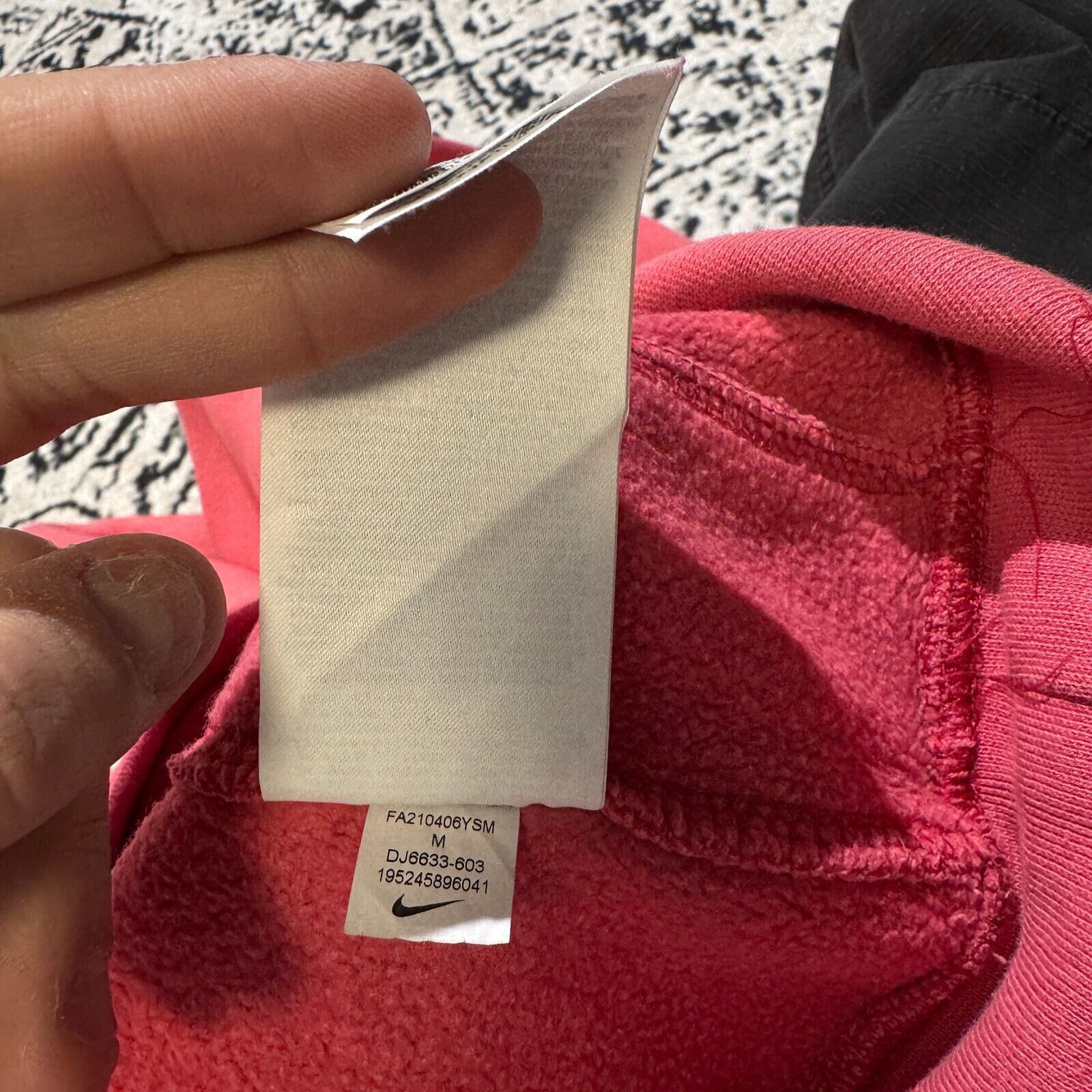 Nike × Vintage Vintage Nike Unisex Pink Cotton Sweatshirt Size M Size US M / EU 48-50 / 2 - 9 Thumbnail