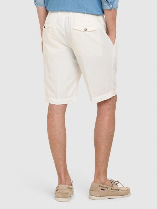 PT Torino o1lsvrm0425 Lyocell Blend Herringbone Shorts in Beige/White Size US 32 / EU 48 - 4 Thumbnail